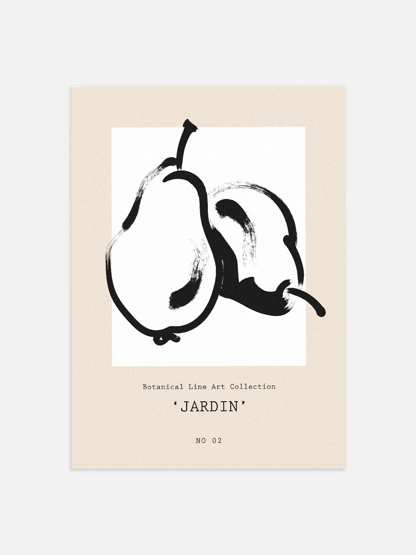 Pear Line Art Bedroom Poster