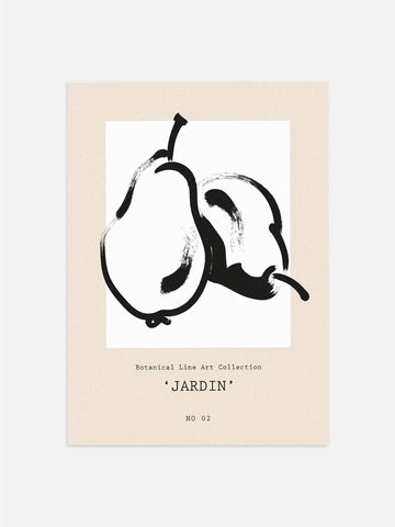 Pear Line Art Bedroom Poster