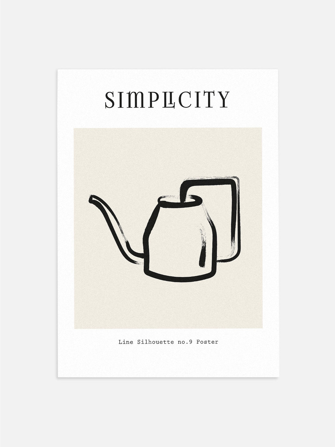 Watering Can Line Silhouette Bedroom Poster