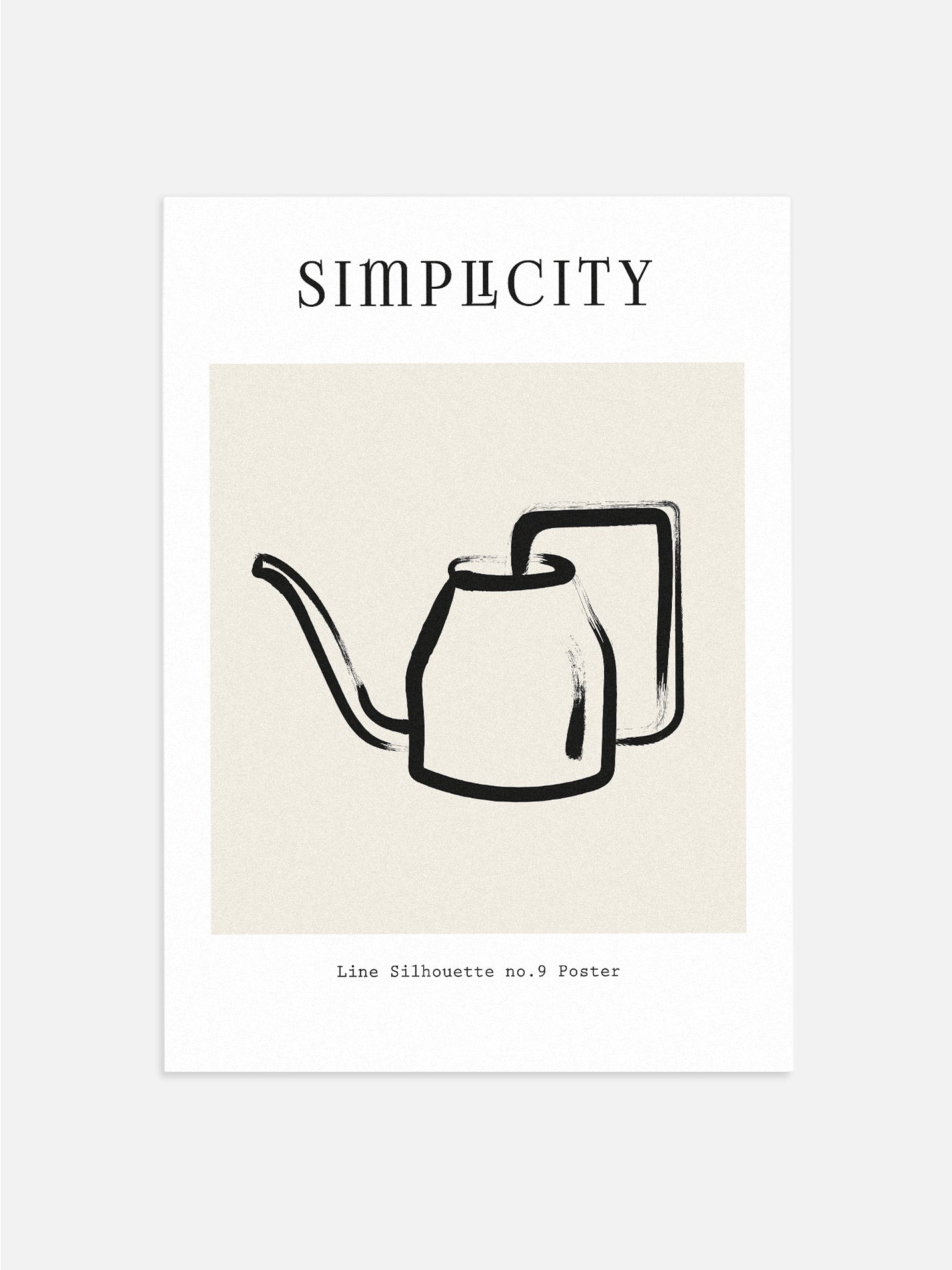 Watering Can Line Silhouette Bedroom Poster