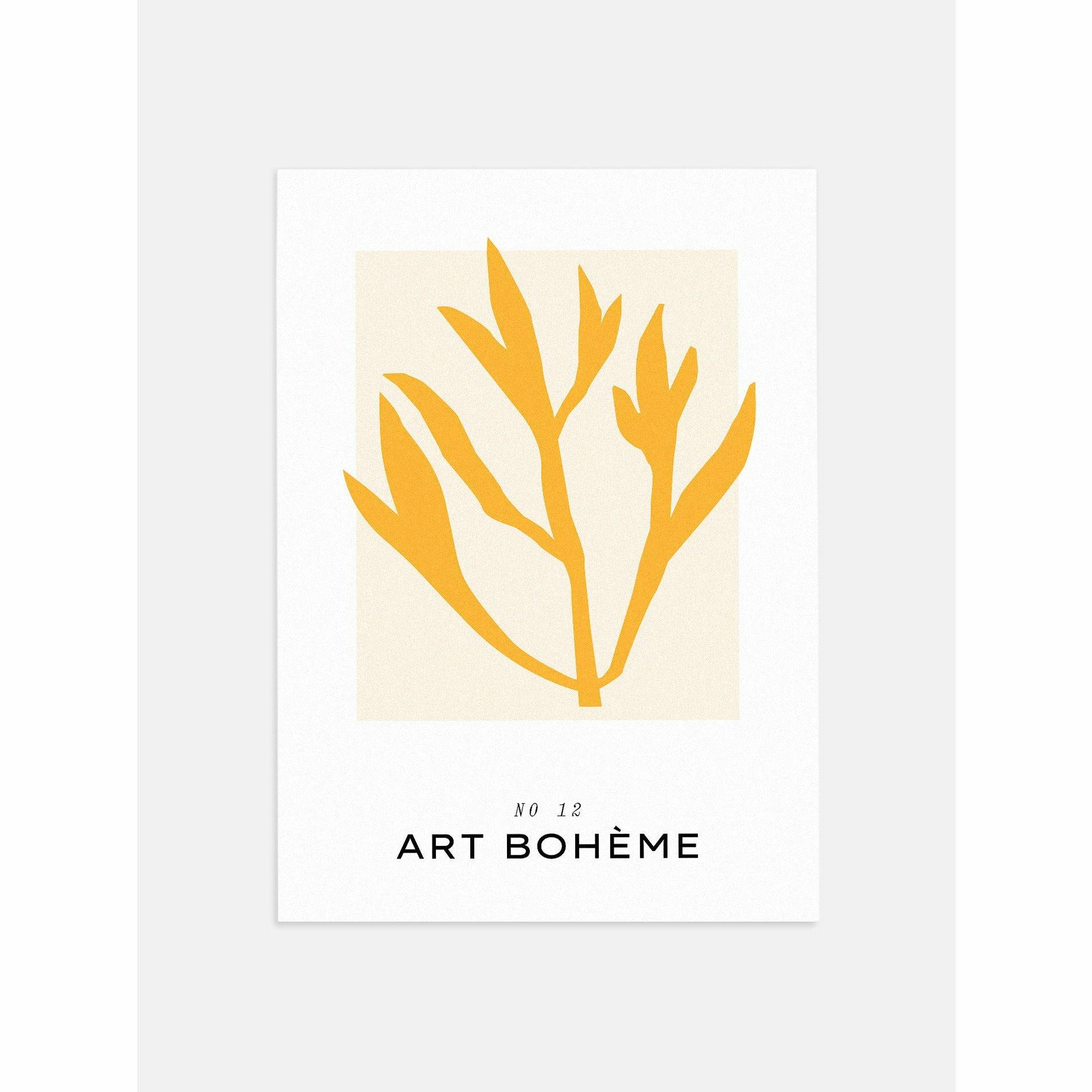 Yellow Foliage Bedroom Wall Art Decor