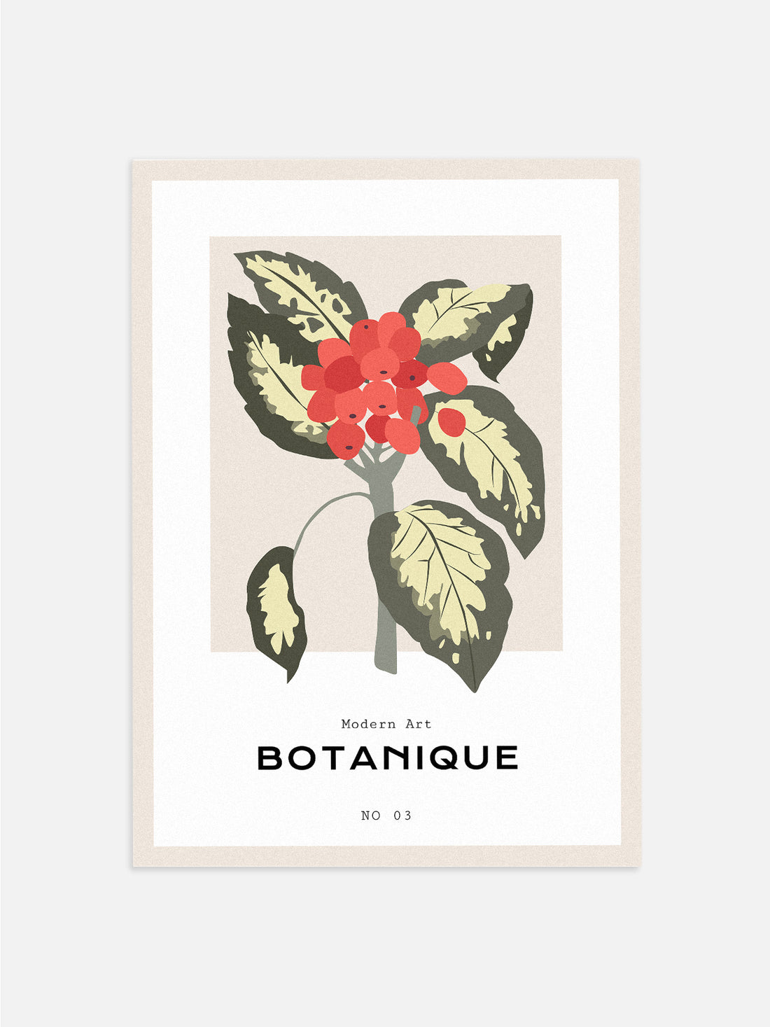 Botanical Green & Red Plant