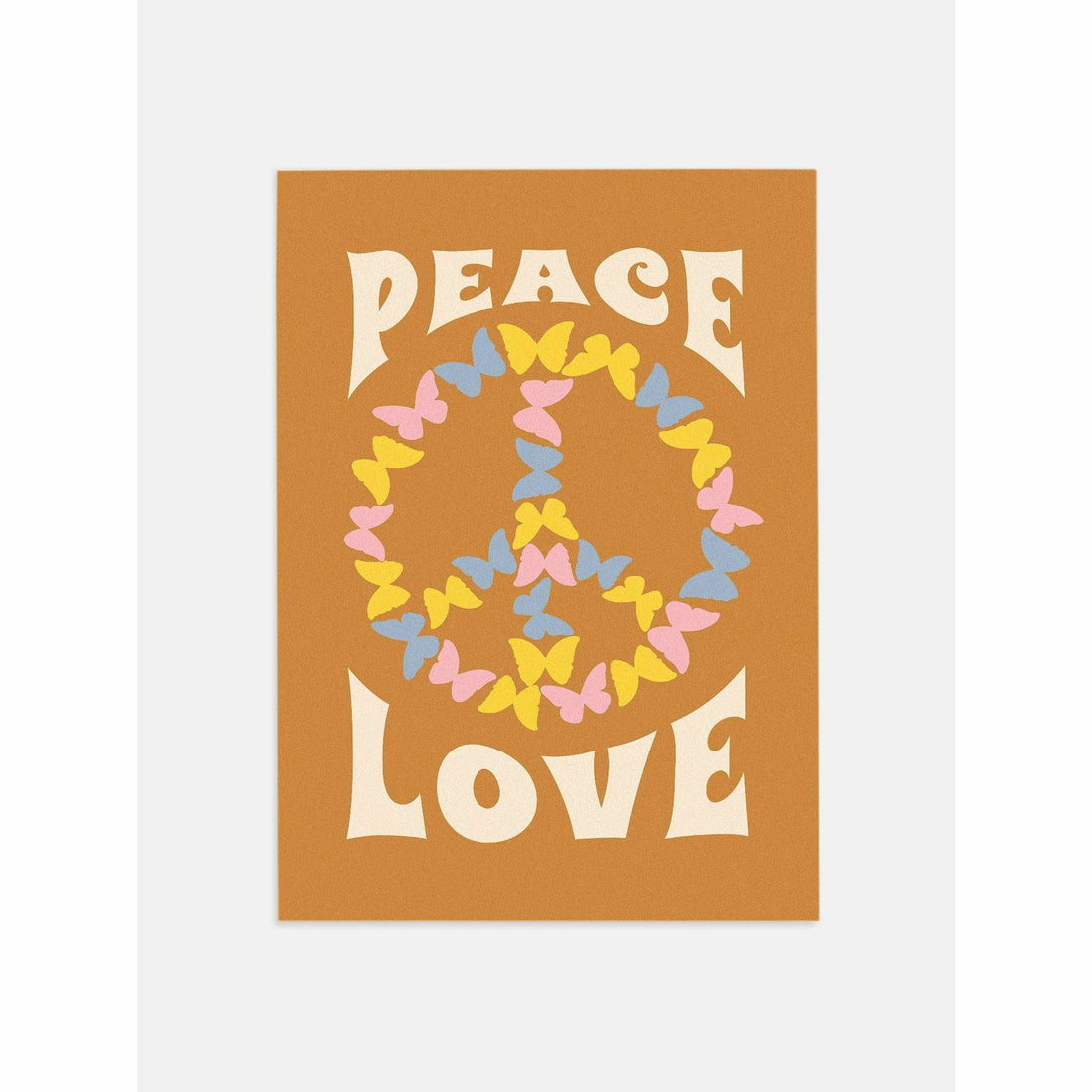 Retro Poster Butterfly Peace & Love