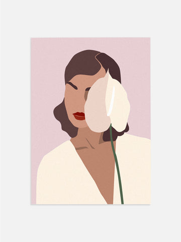 Abstract Woman & Tropical Plant