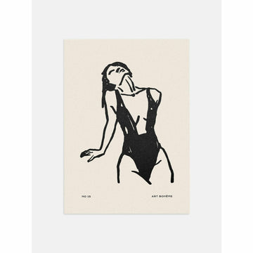 Sunbathing Sketch Poster