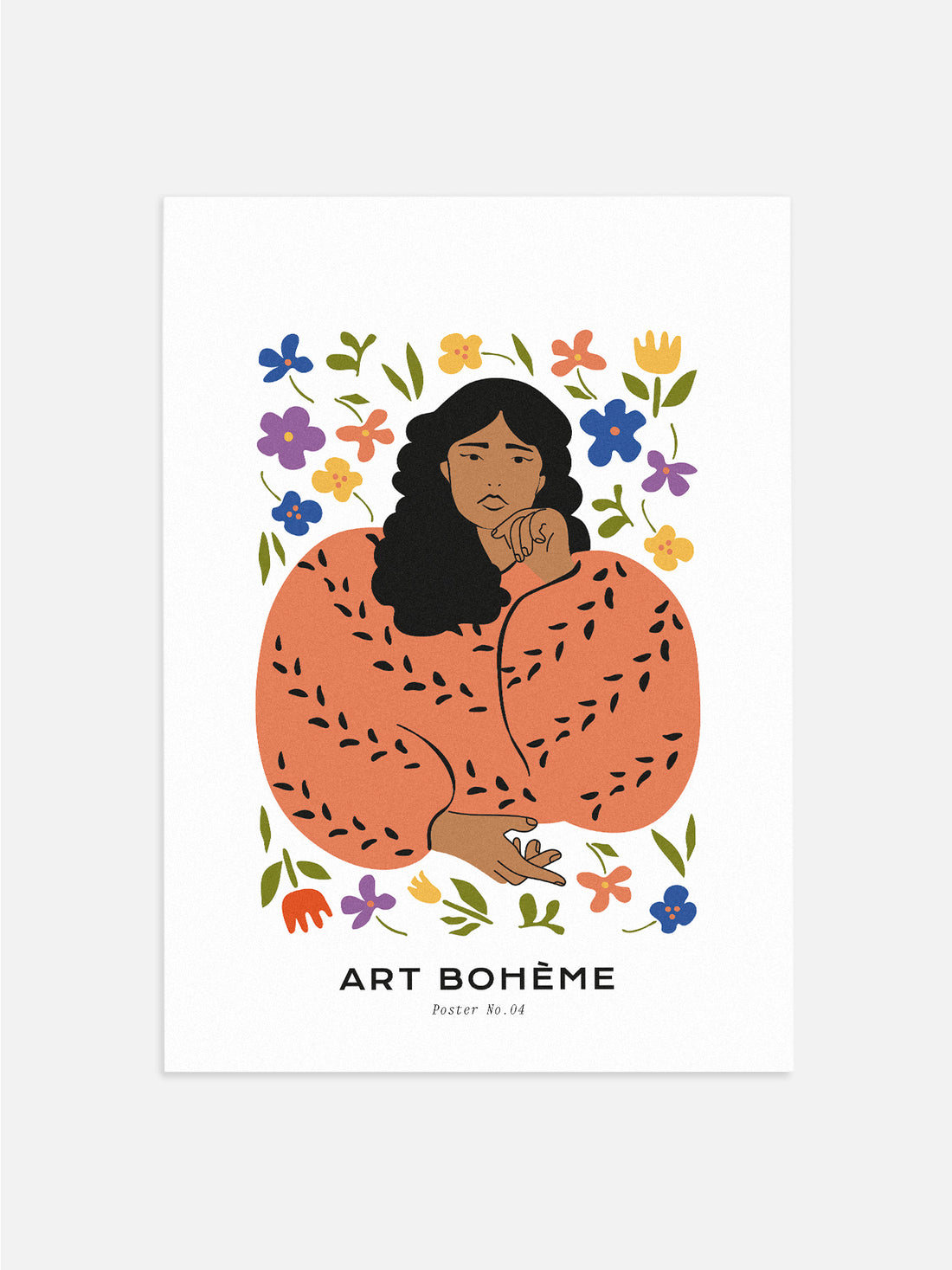 Floral Print of Woman