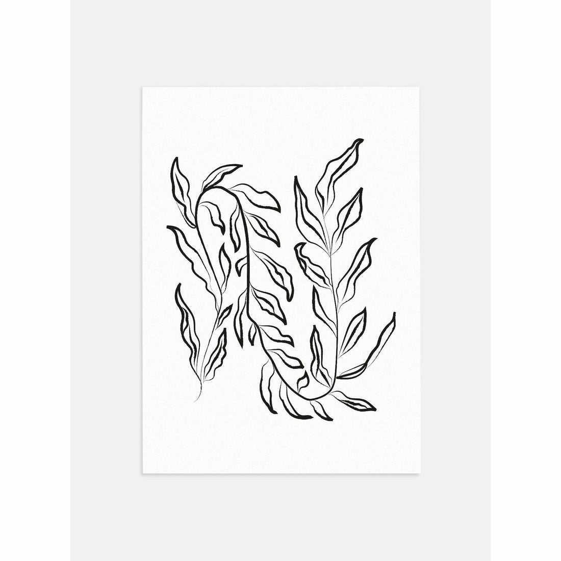 Black and White Leaves Wall Print