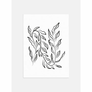 Black and White Leaves Wall Print