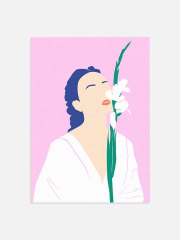 Abstract Woman & Plant Poster