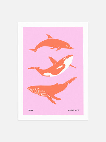Abstract Whales Poster