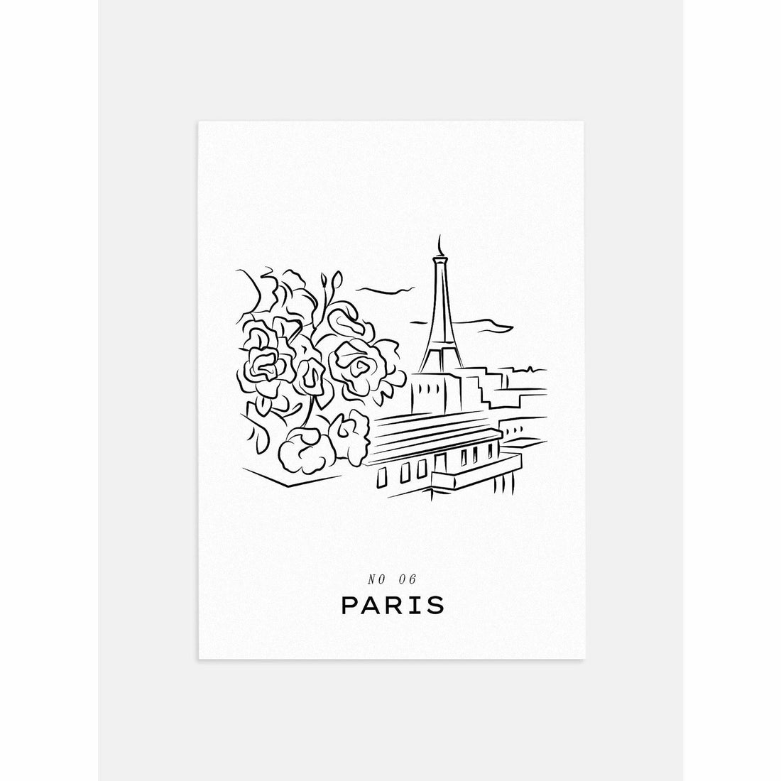 Sketch of Paris Bedroom Print