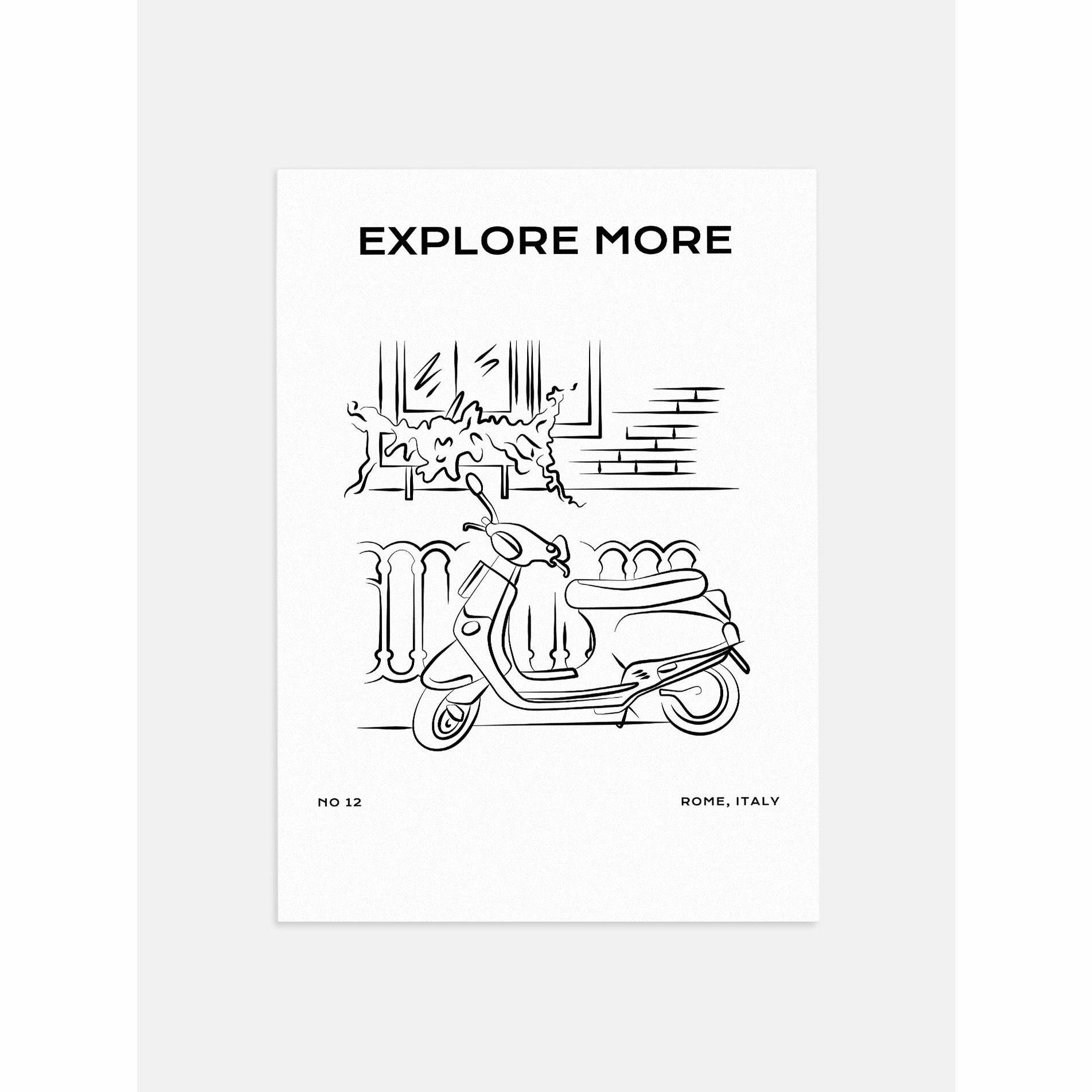Moped in Rome Poster
