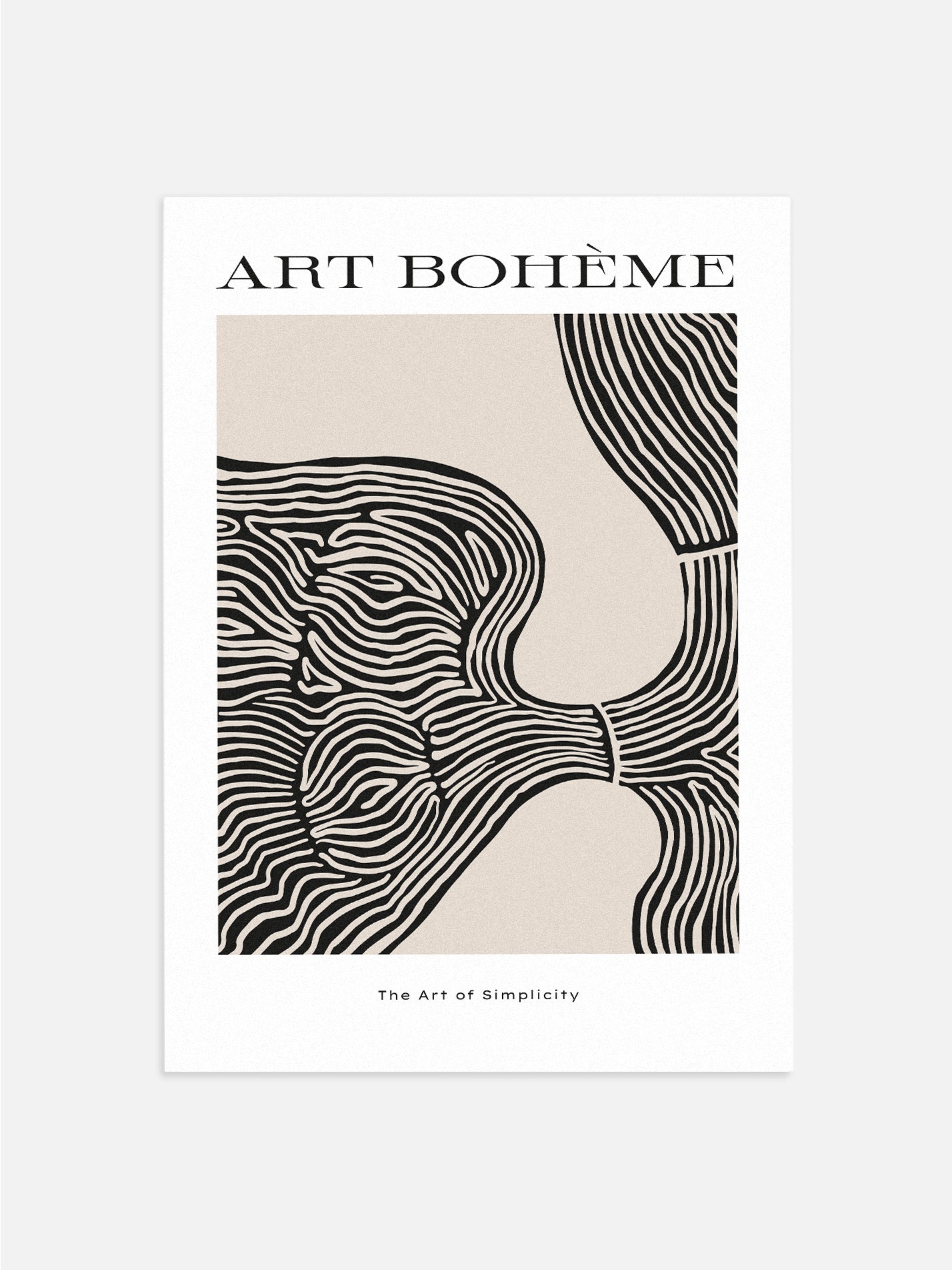 Black & Beige Abstract Waves