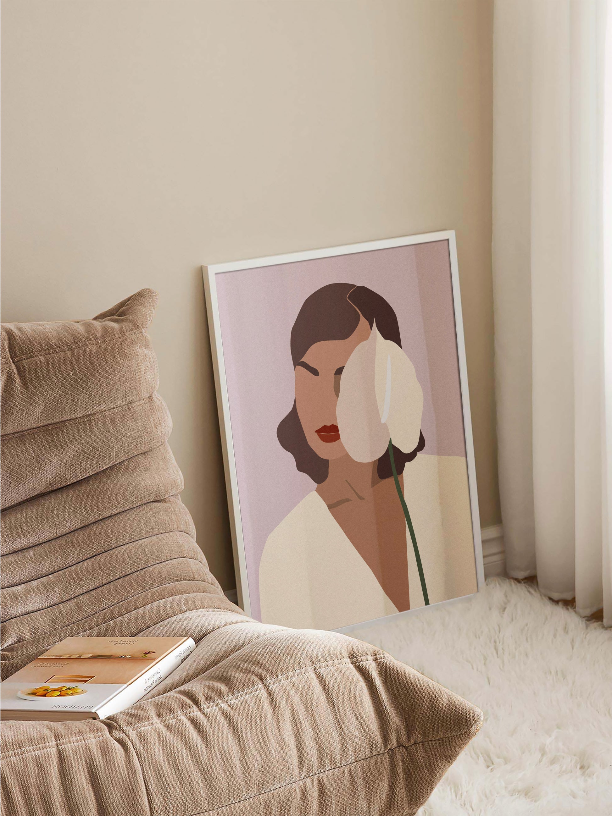 Abstract Woman & Tropical Plant Poster