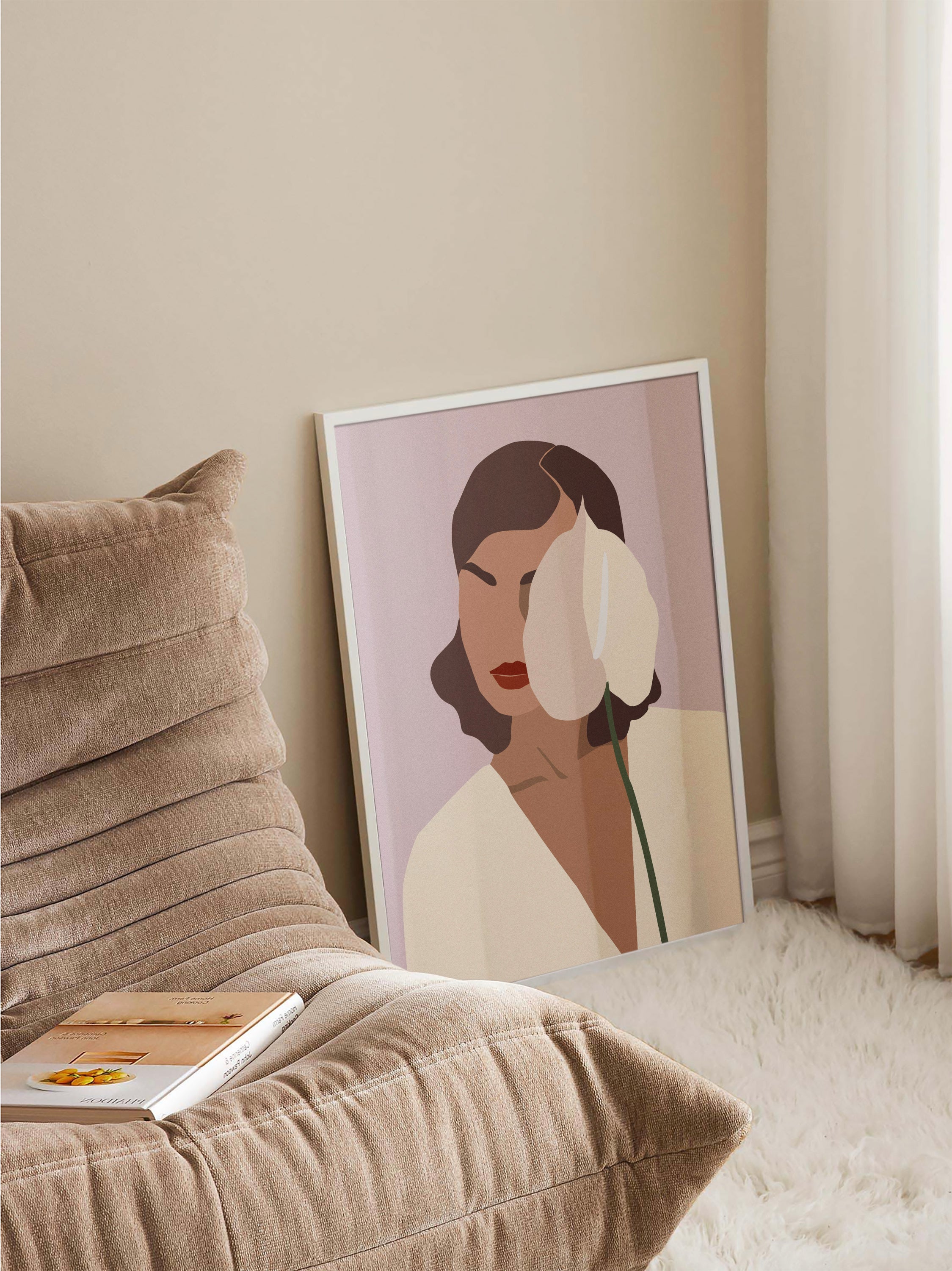 Abstract Woman & Tropical Plant Poster