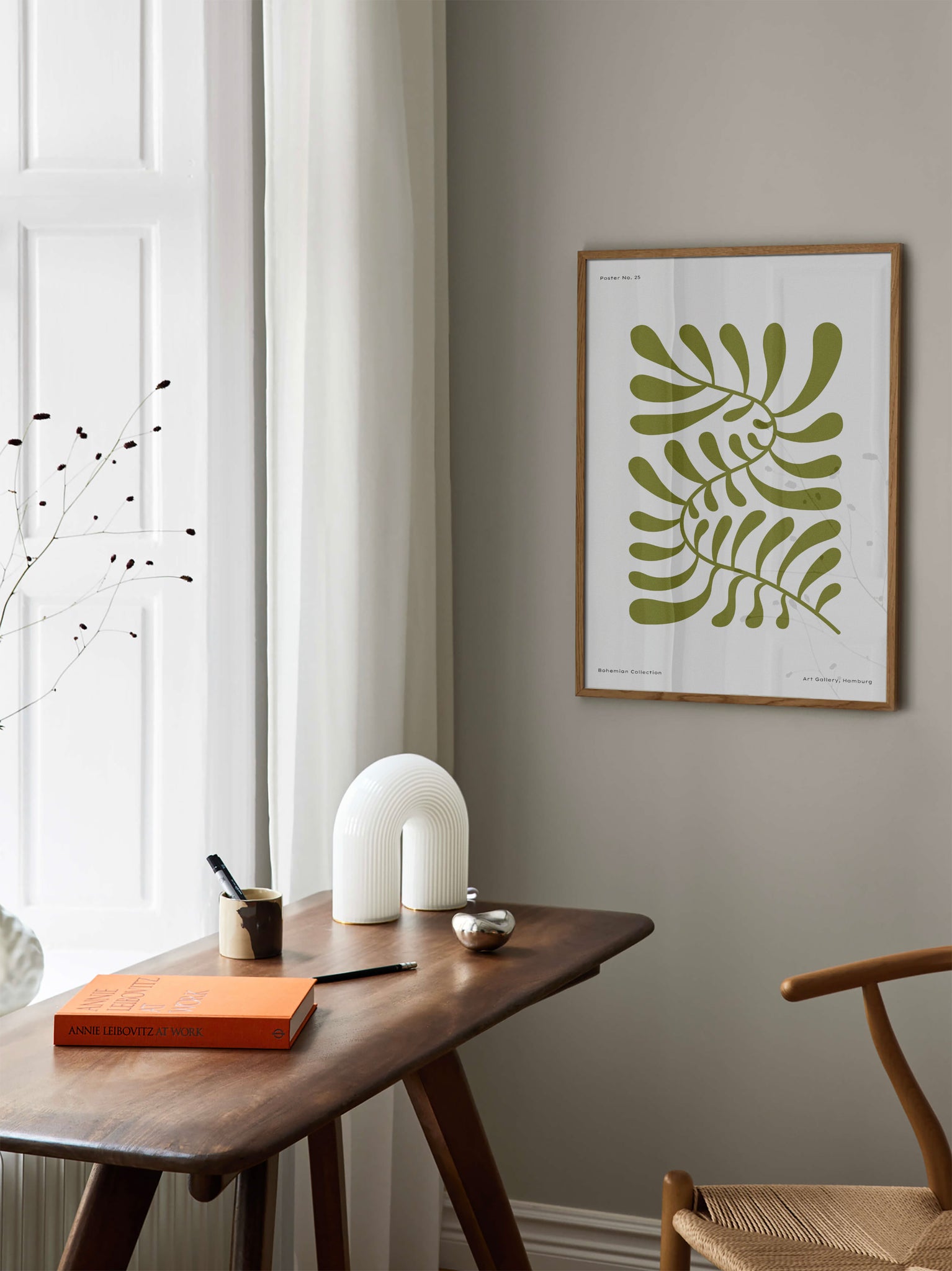 Bohemian Abstract Leaves Poster