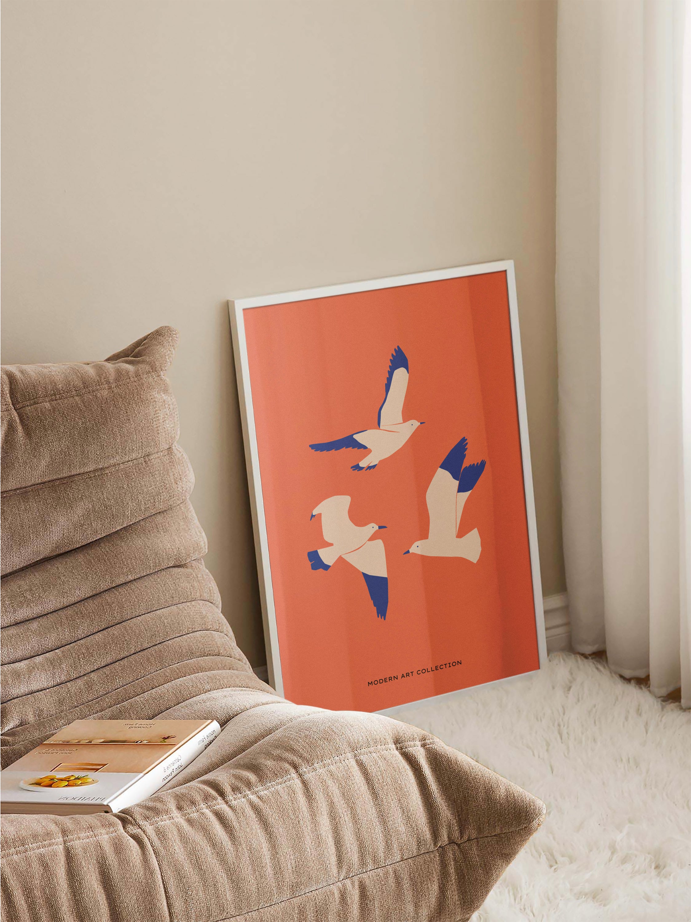 Abstract Seagulls Poster