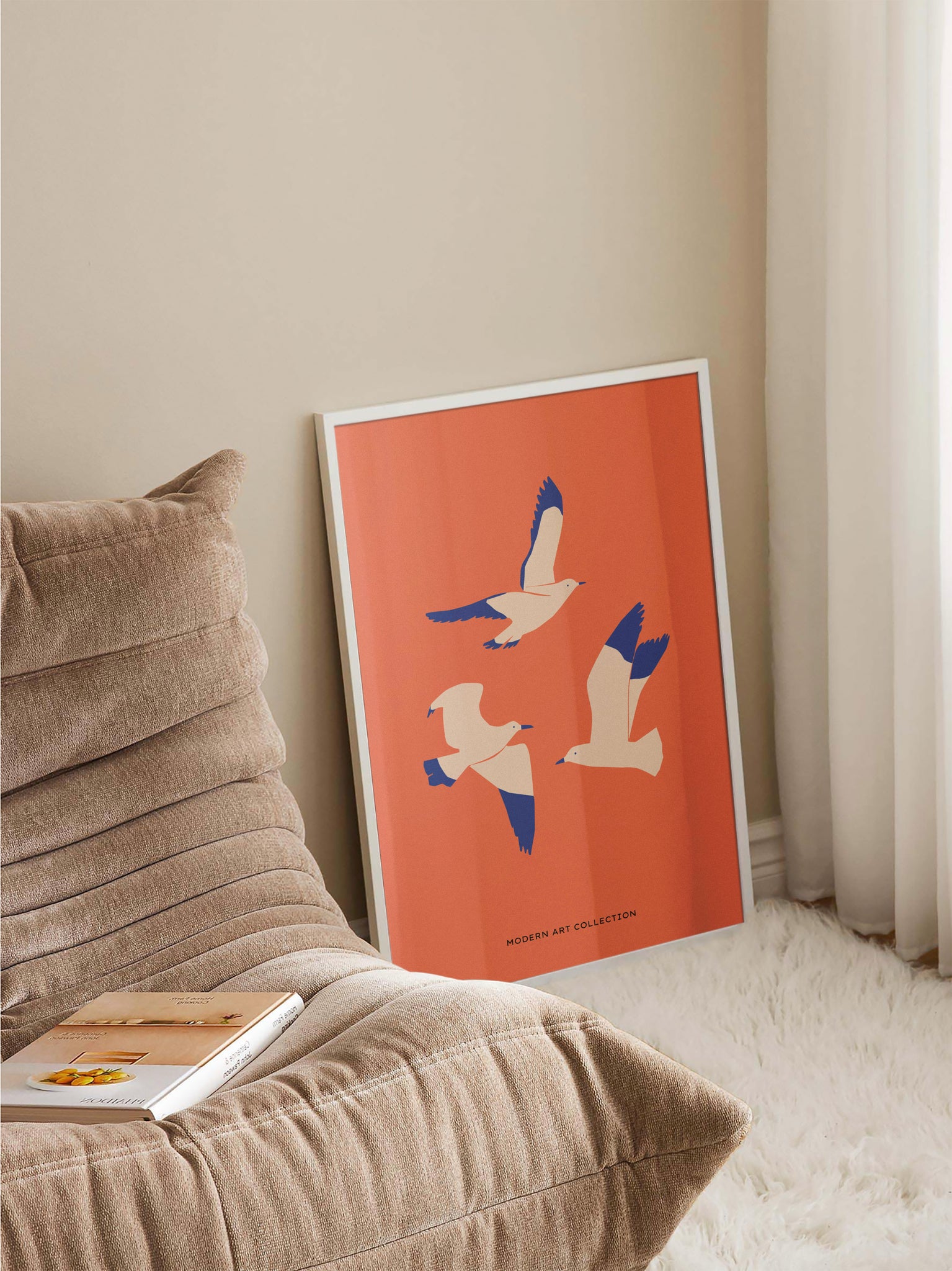 Abstract Seagulls Poster
