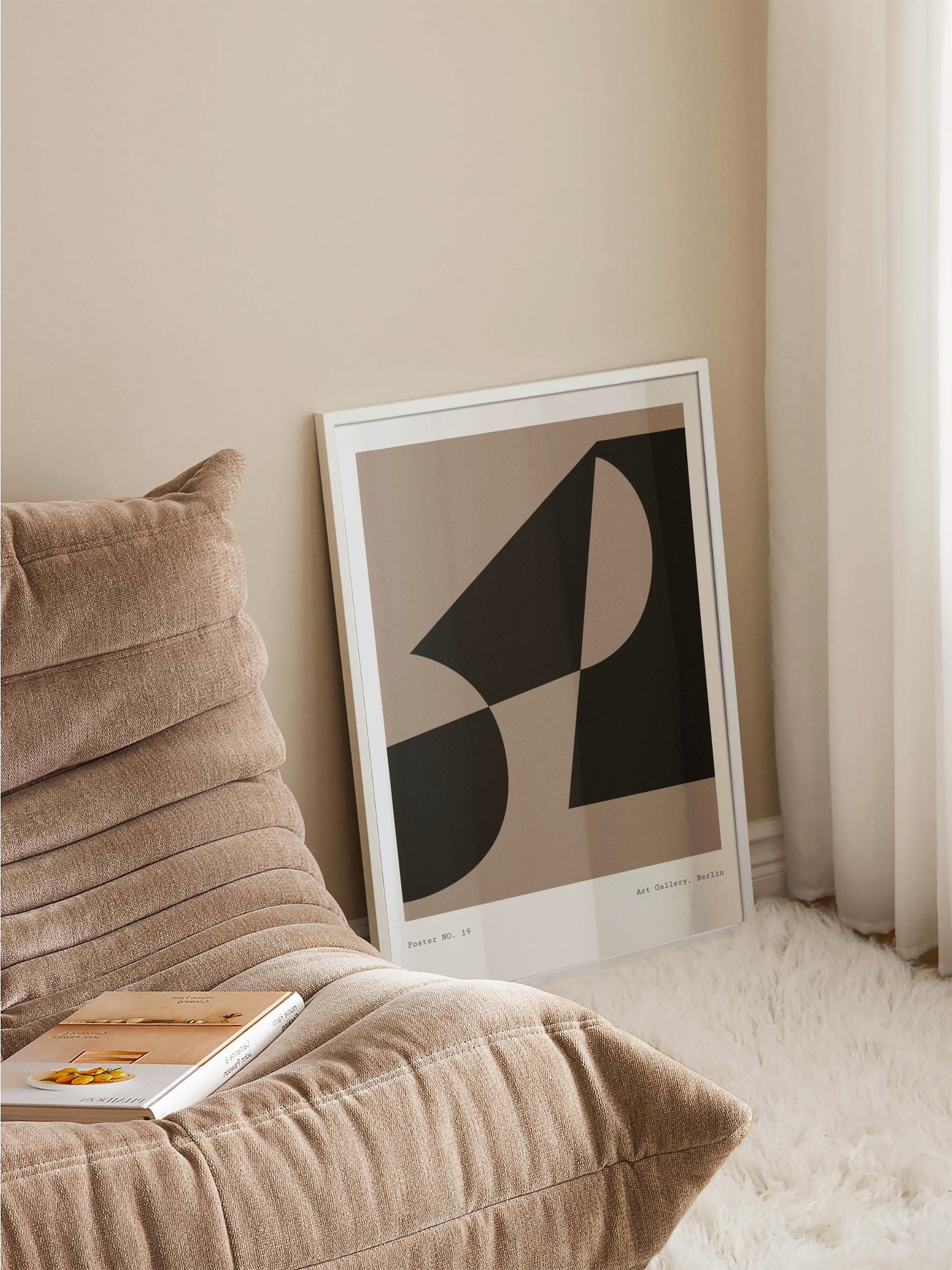 Black & Beige Abstract Wall Art