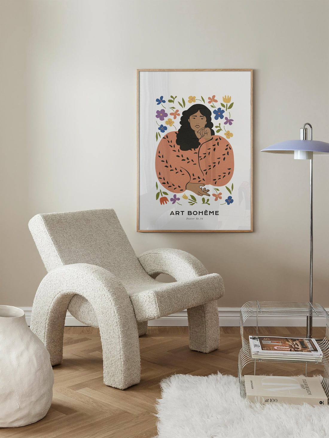 Floral Print of Woman