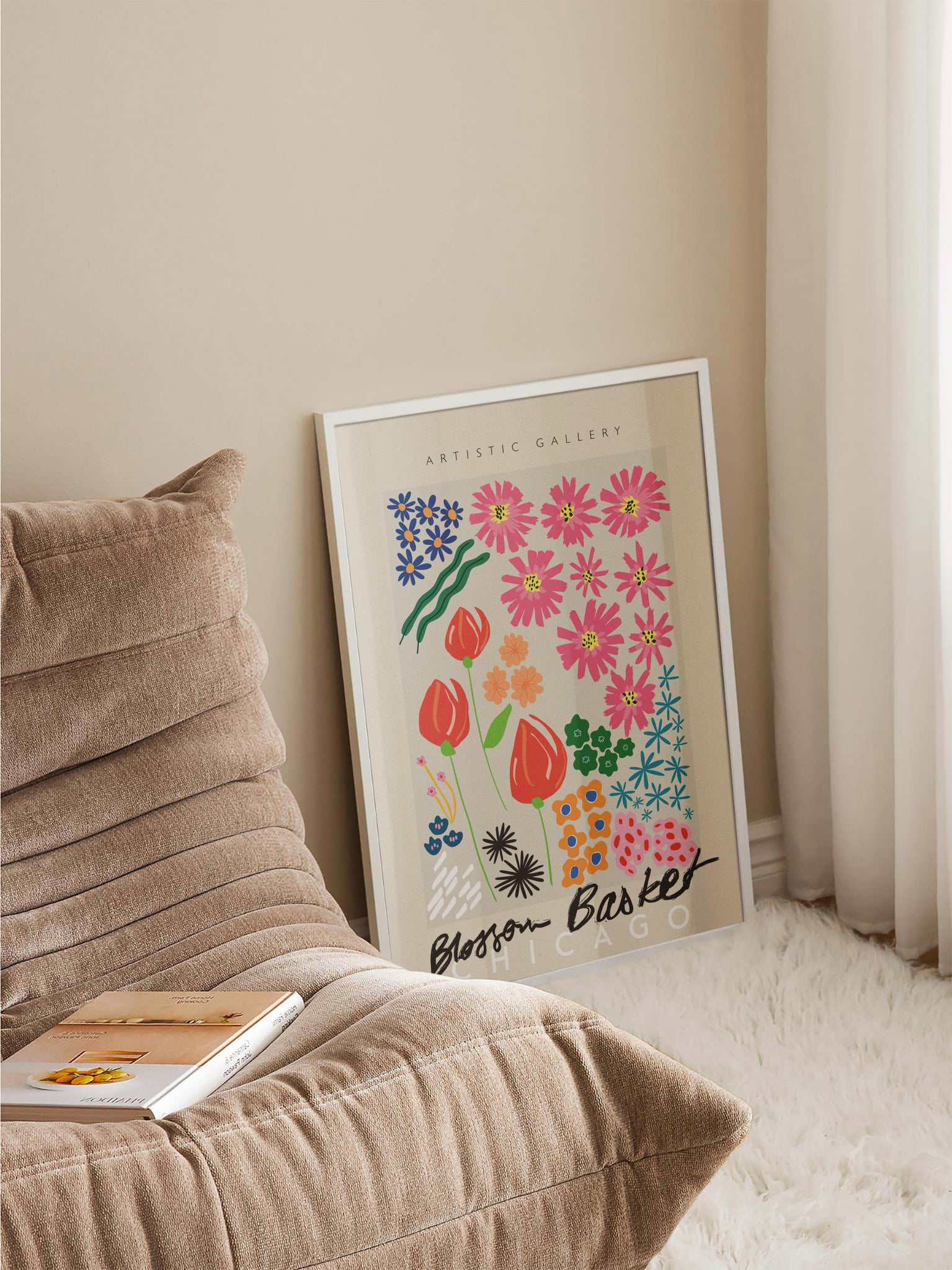 Chicago Blossom Basket Poster