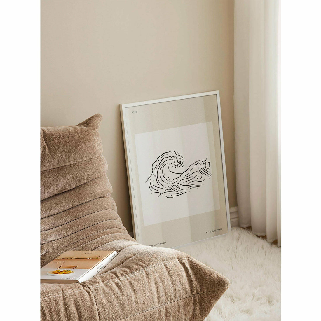 Minimalist Waves Bedroom Artwork