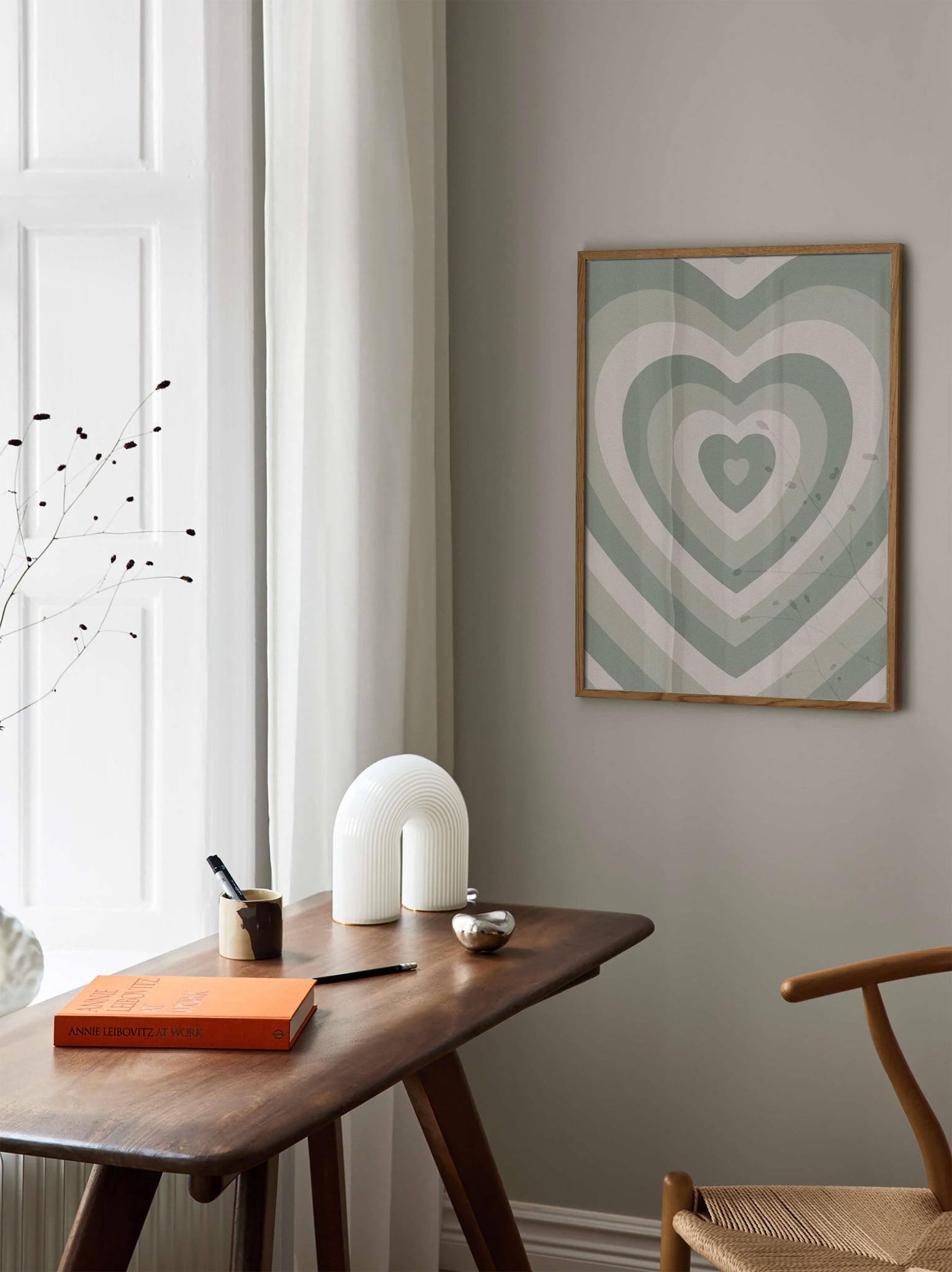 Repeating Green Hearts poster