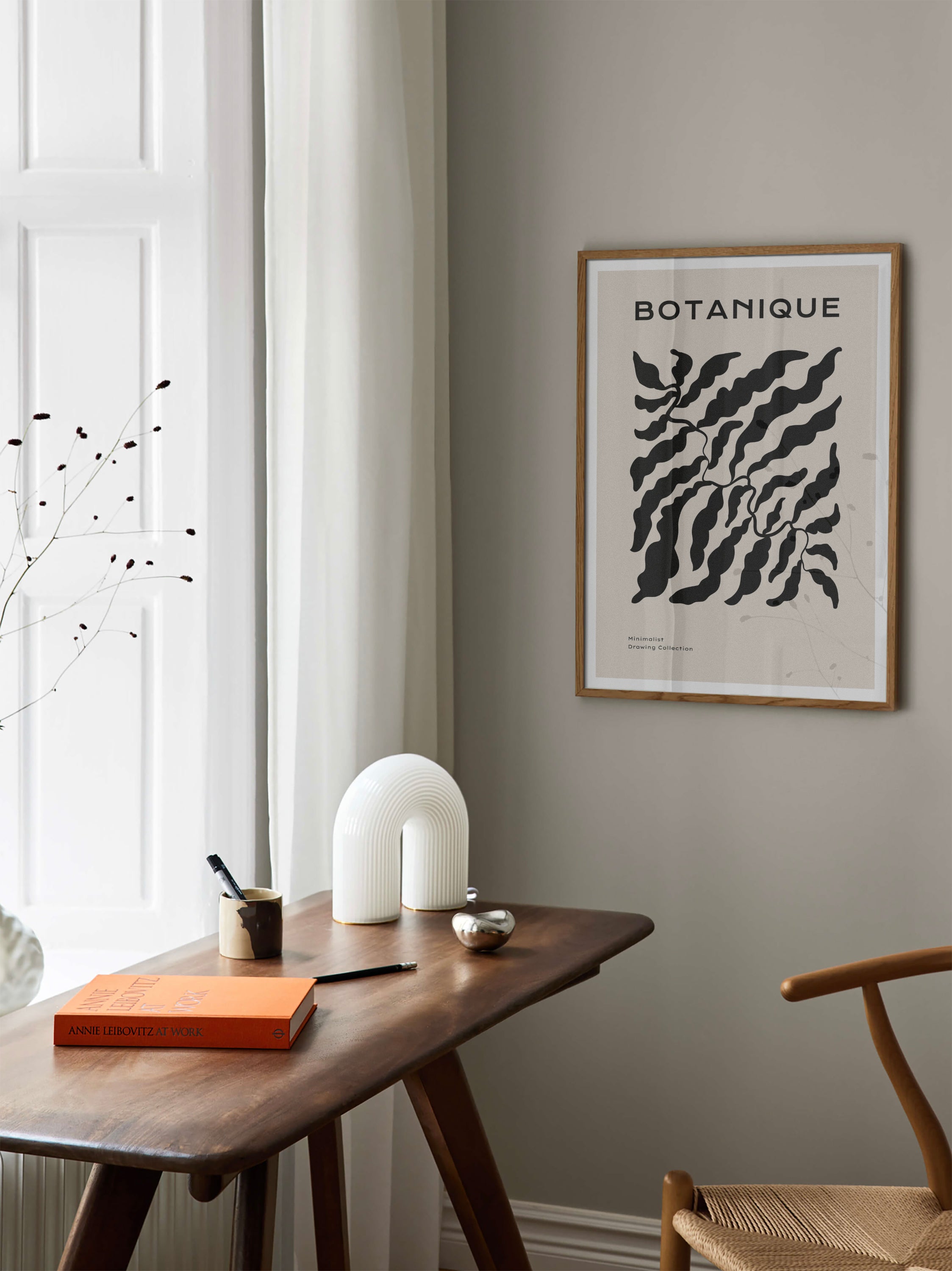 Abstract Brush Leaves Poster