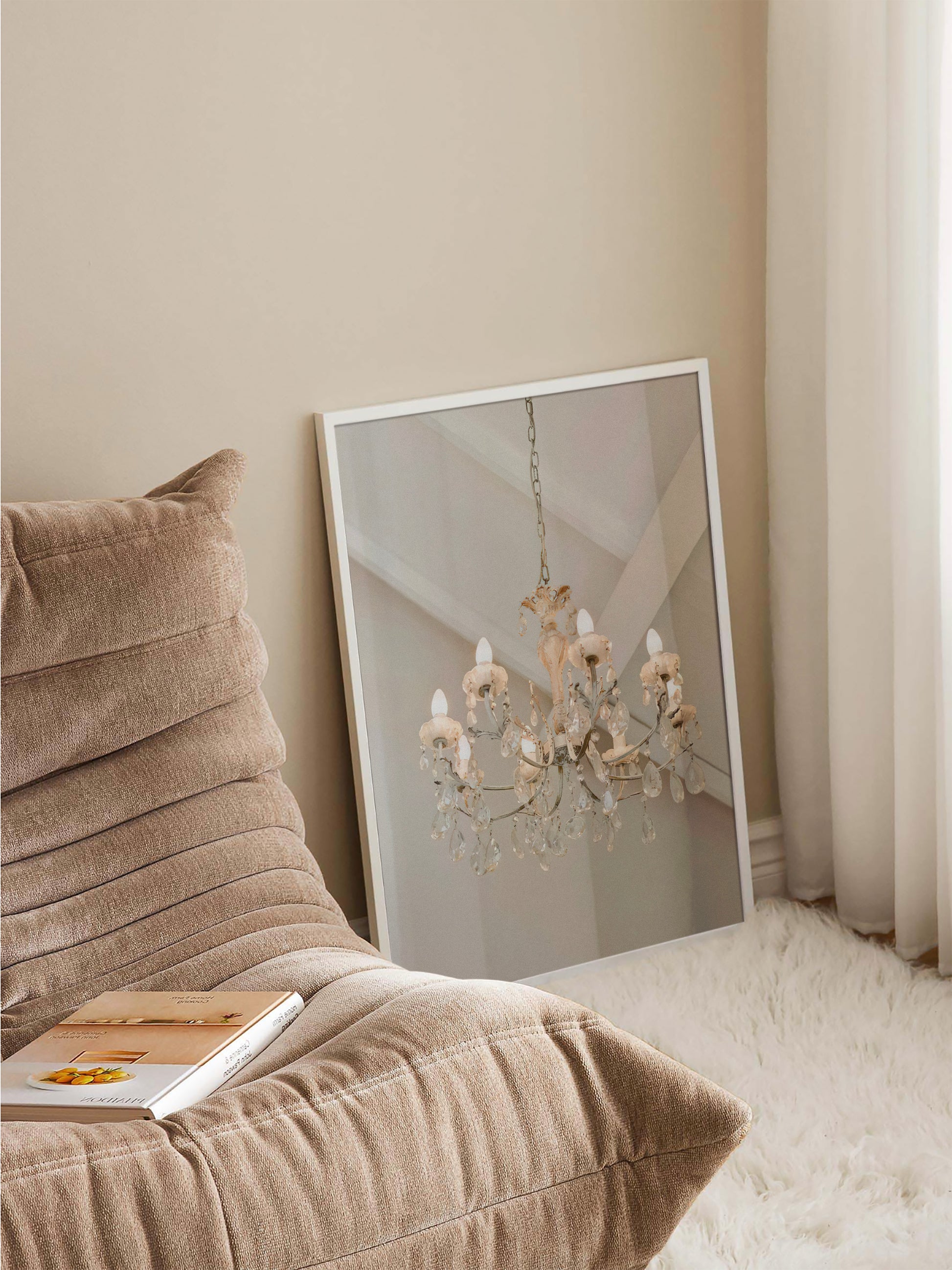 Beige Chandelier poster