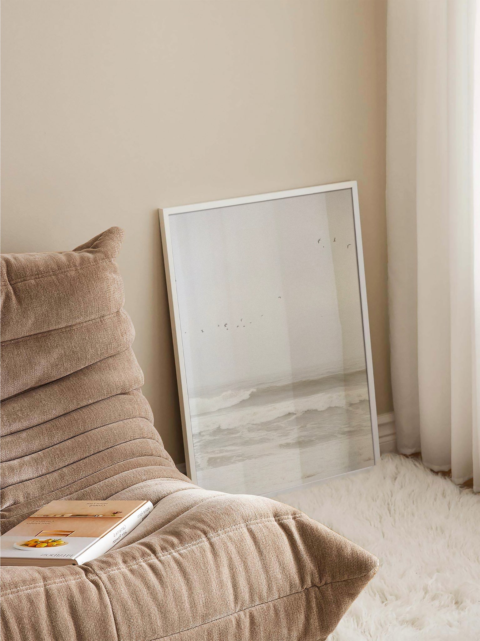 Beige Beach Print poster