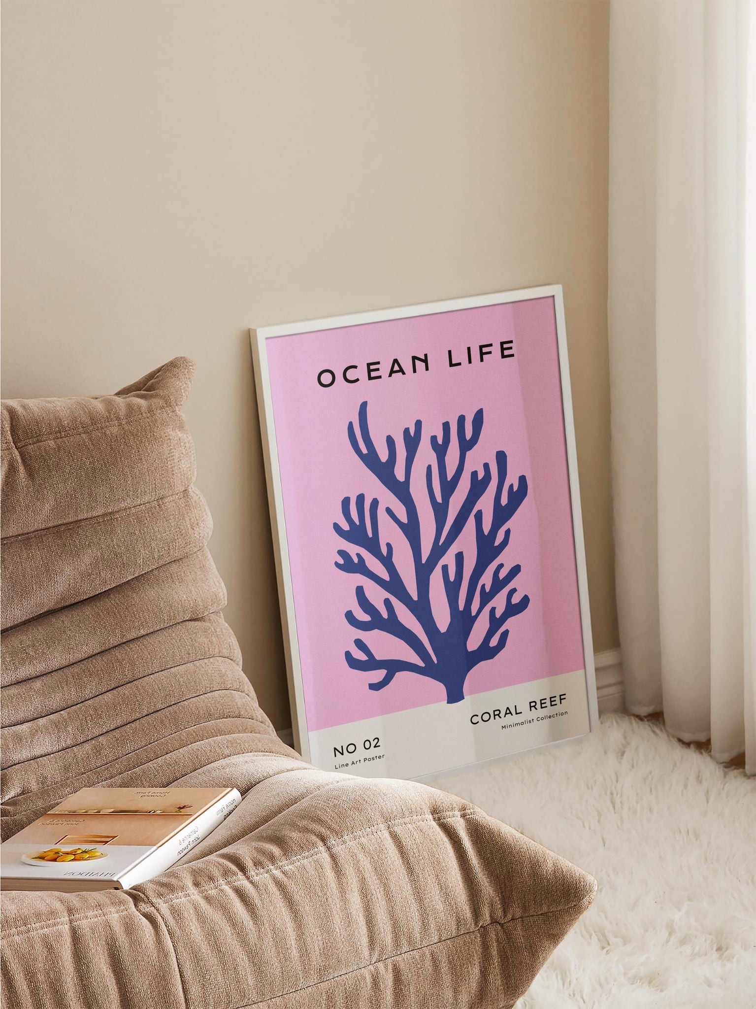Ocean Life: Blue Coral Poster