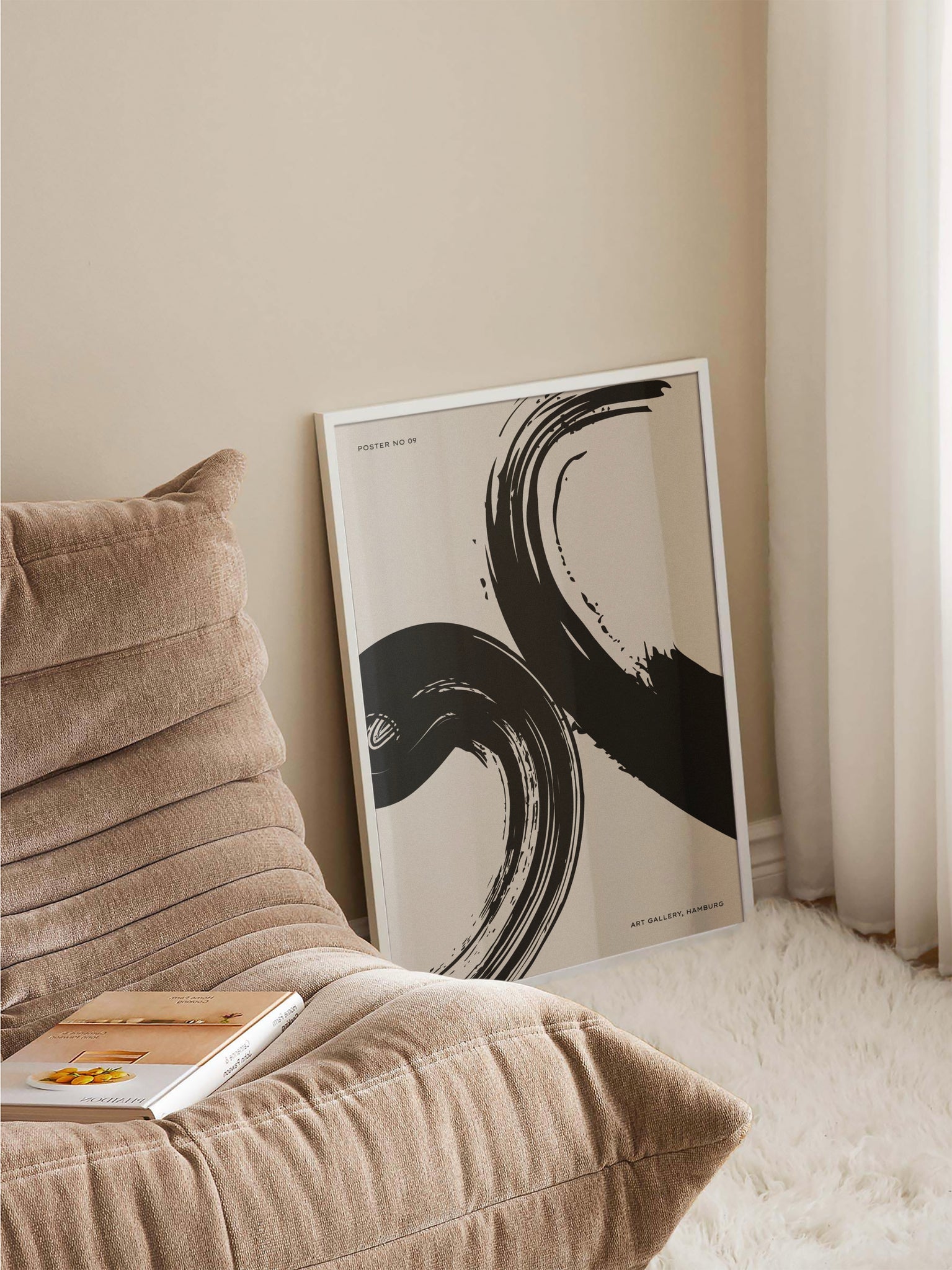 Black & Beige Brushstrokes