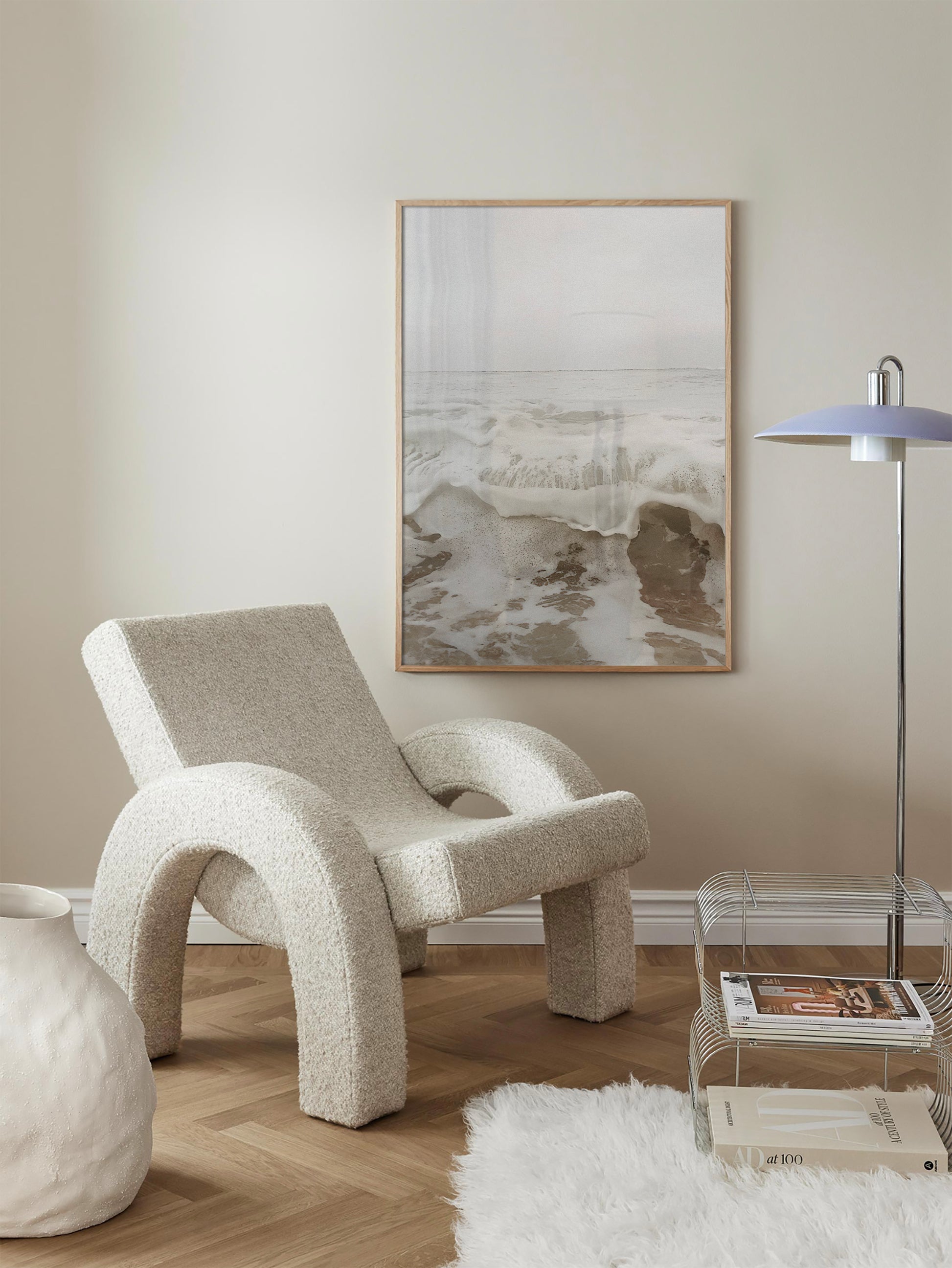 Beige Crashing Waves poster