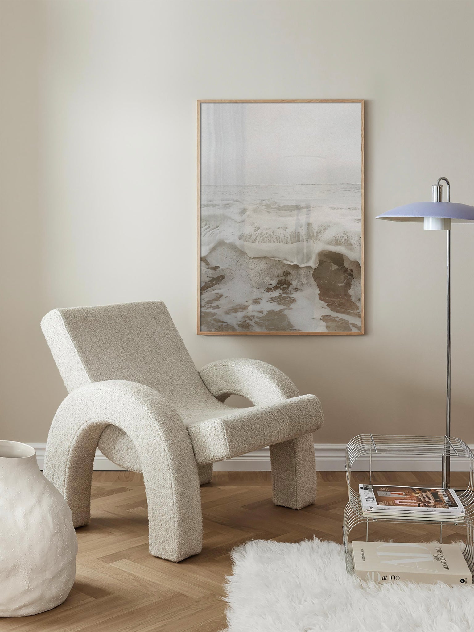 Beige Crashing Waves poster