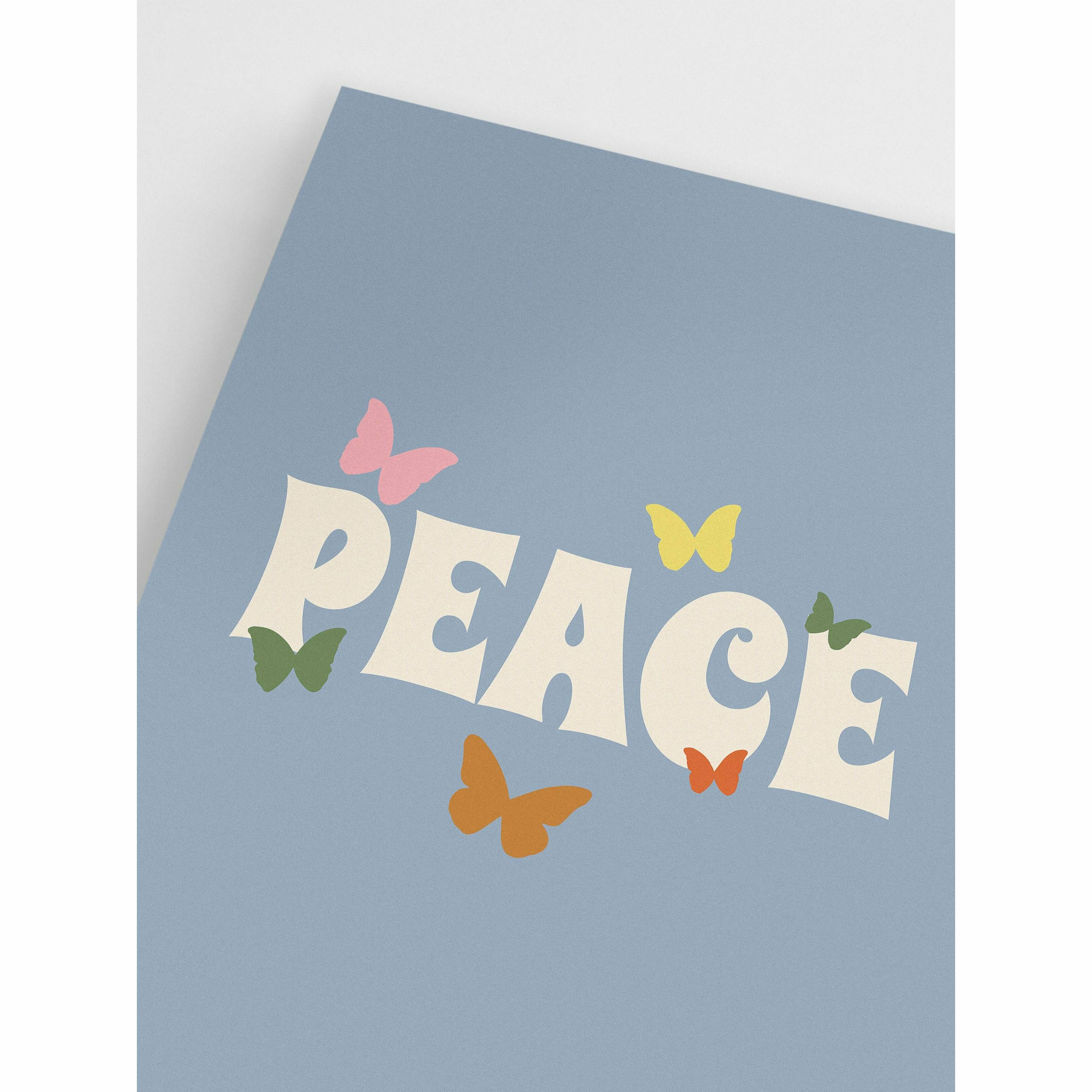 Blue Butterfly Peace Poster