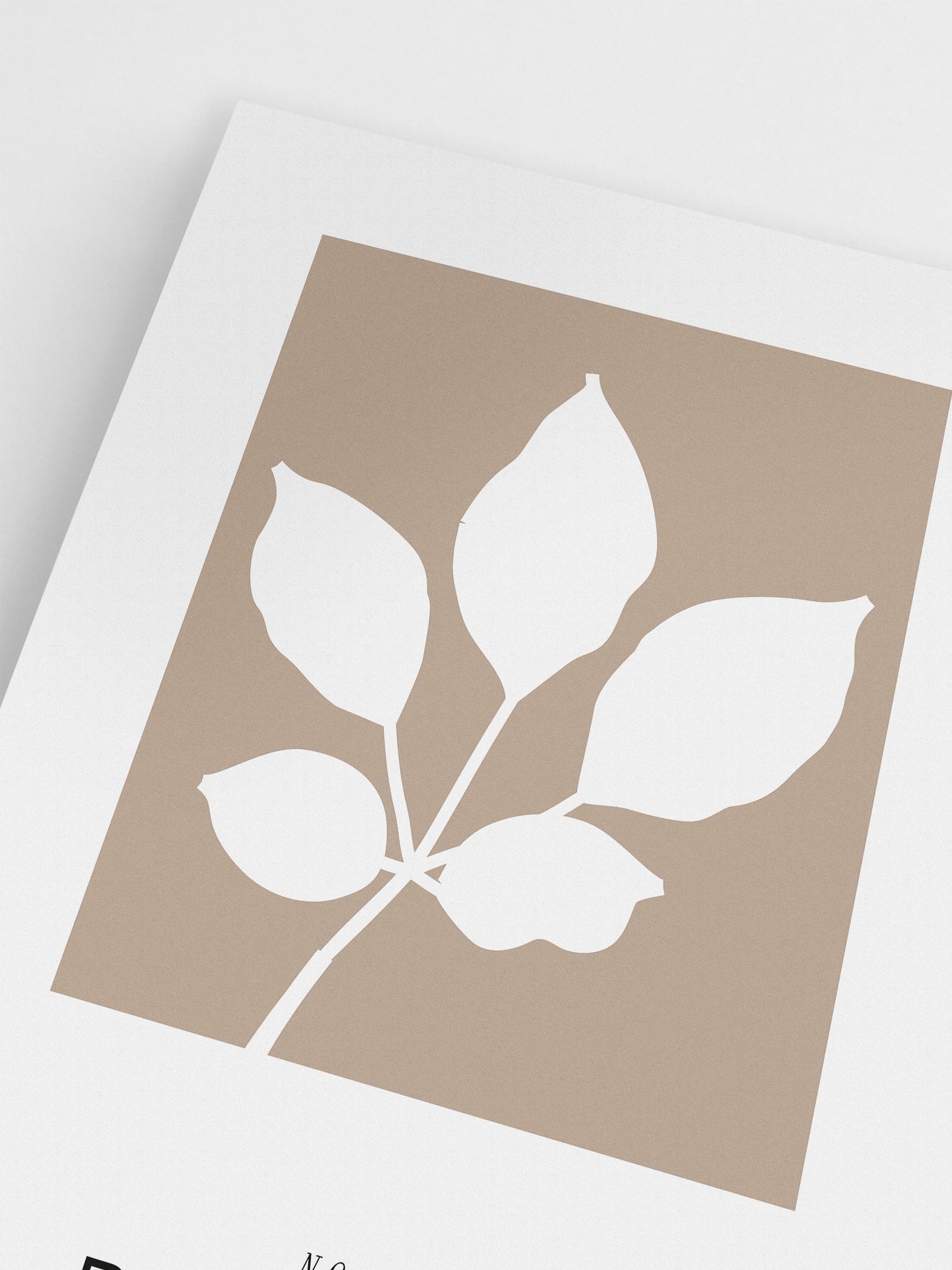 Beige Leaf Digital Poster