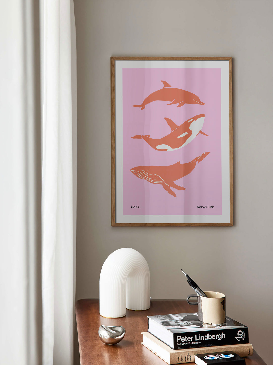 Abstract Whales Poster