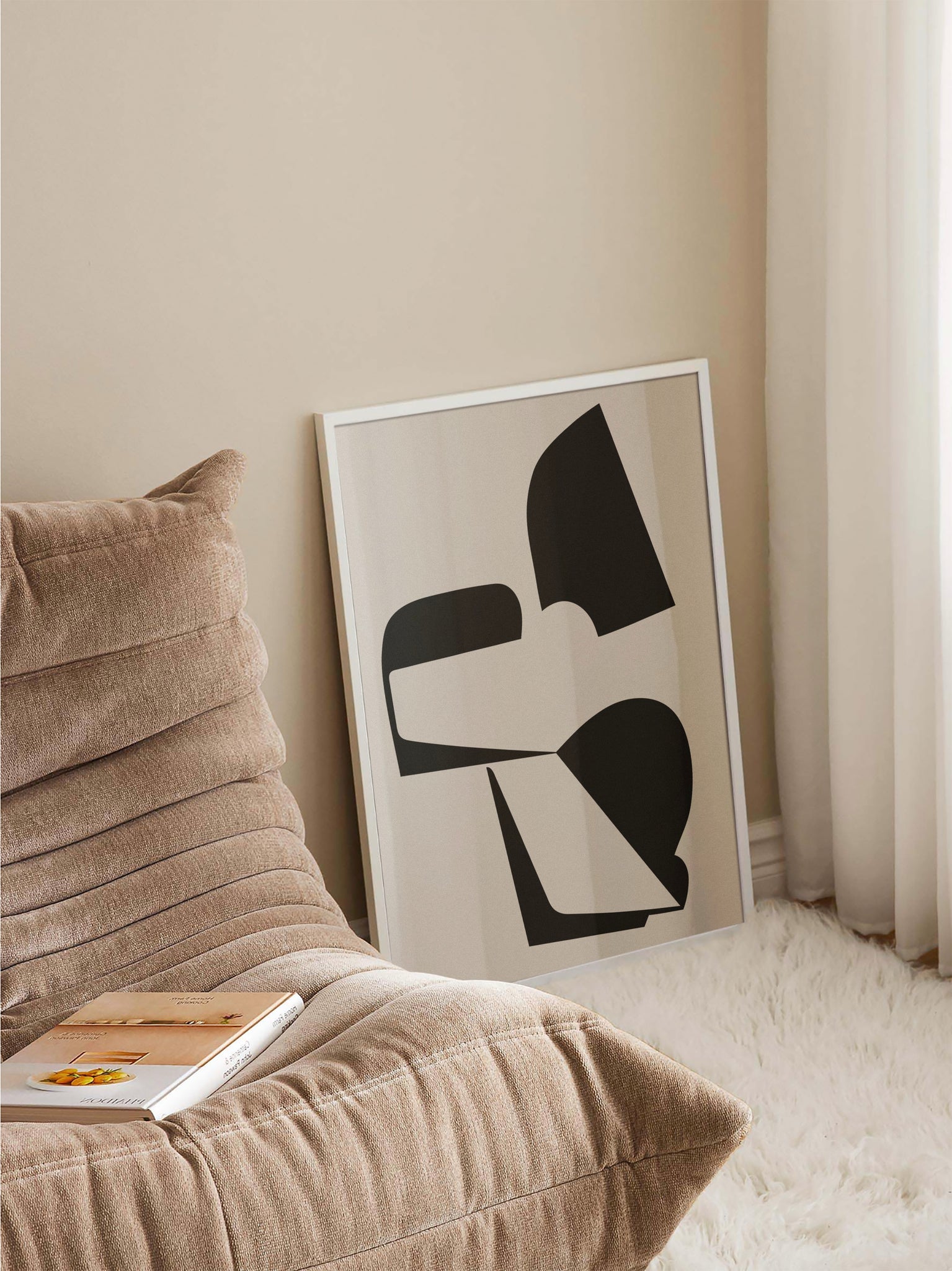 Black & Beige Shapes Poster