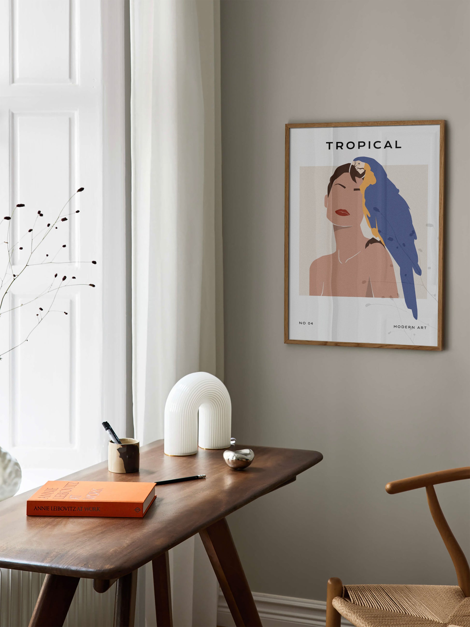 Parrot & Woman Poster
