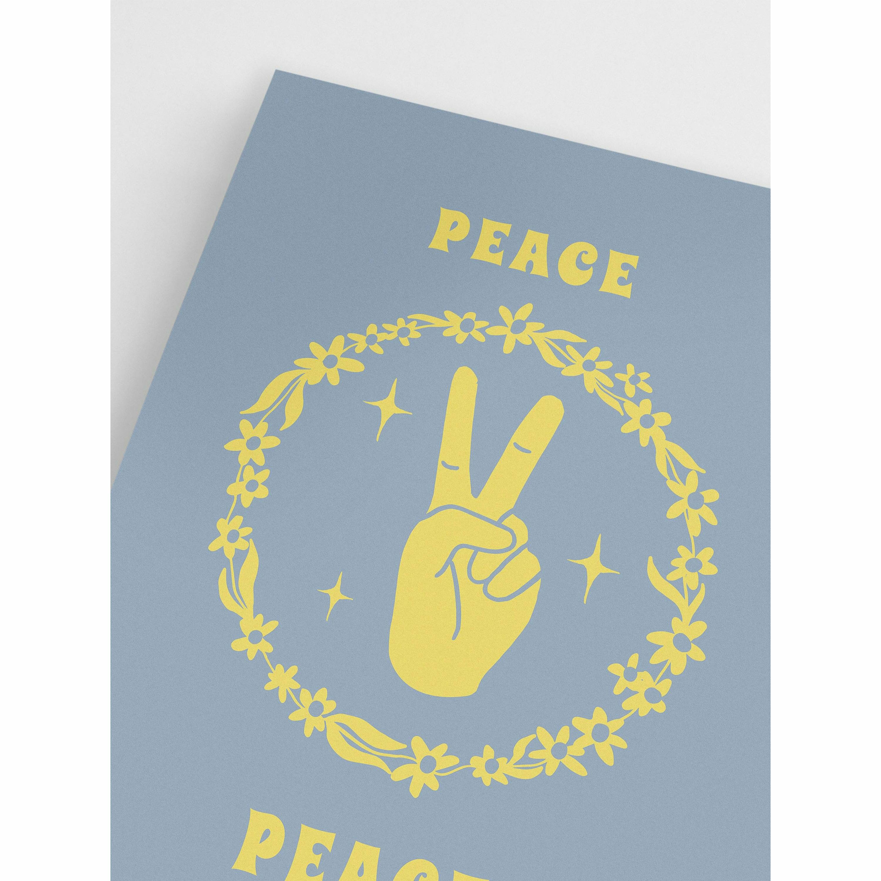Blue Hippie Peace Poster