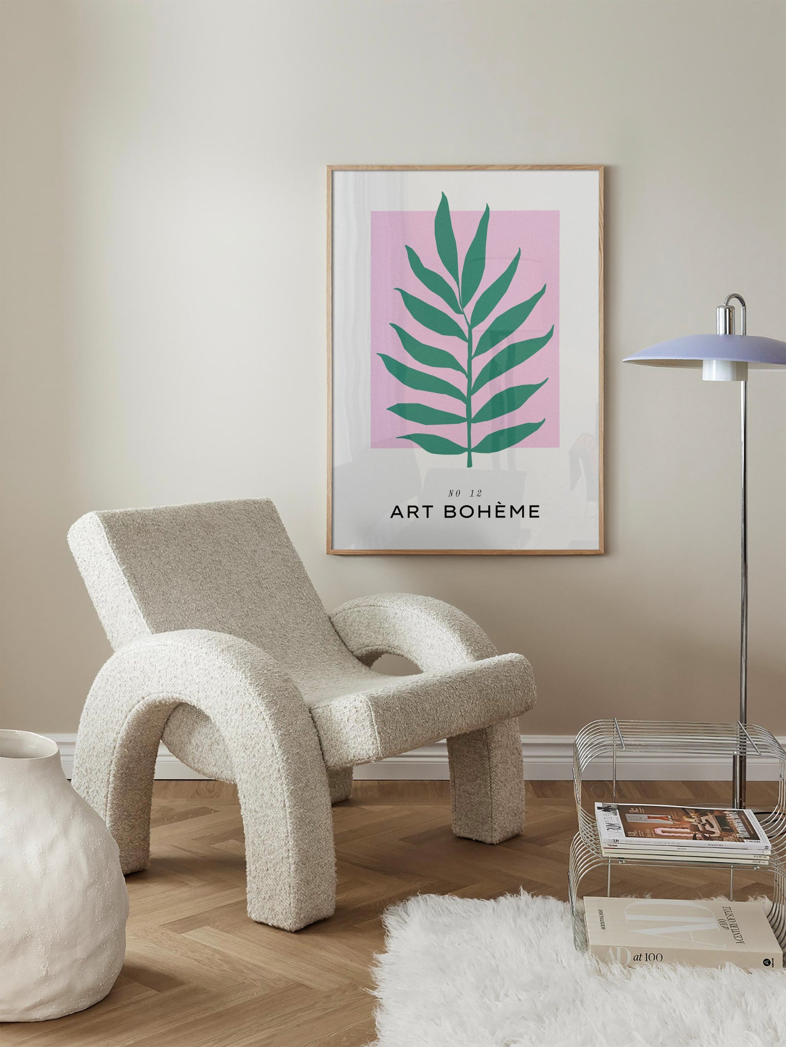 Pink & Green Plant Wall Art