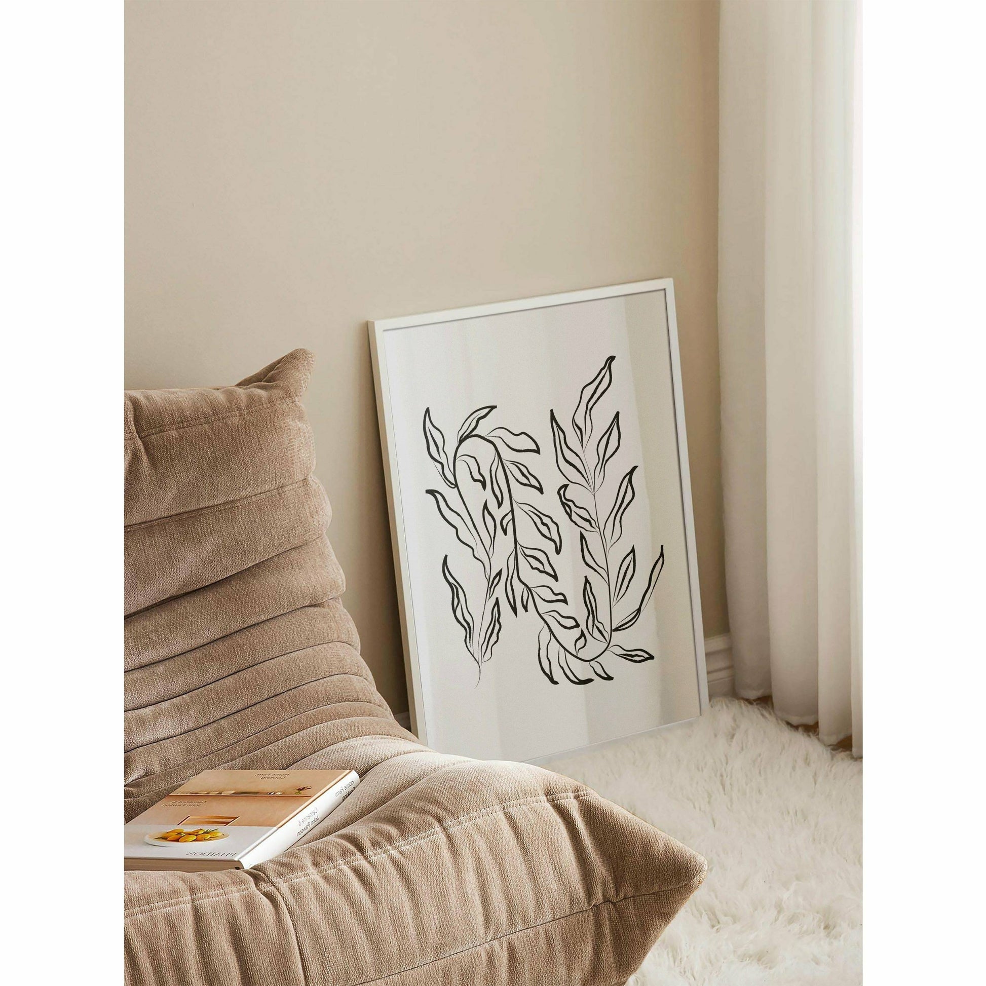 Black and White Leaves Poster