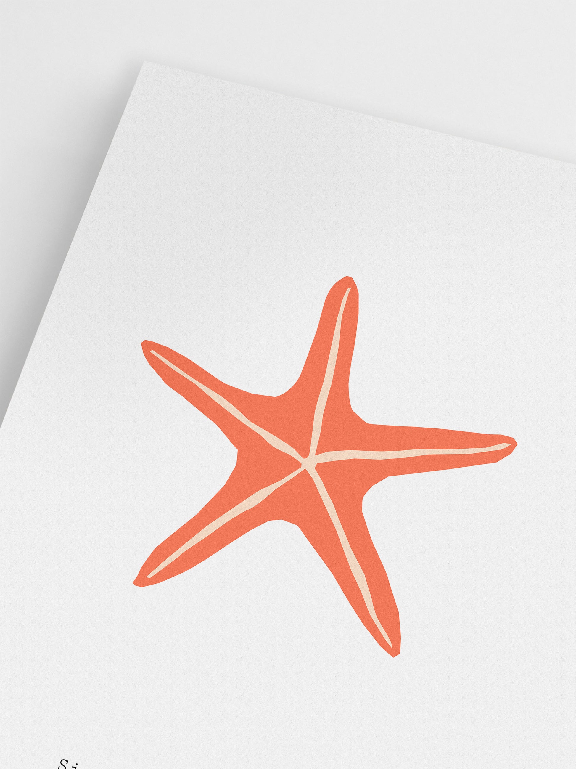 Orange Starfish Wall Art