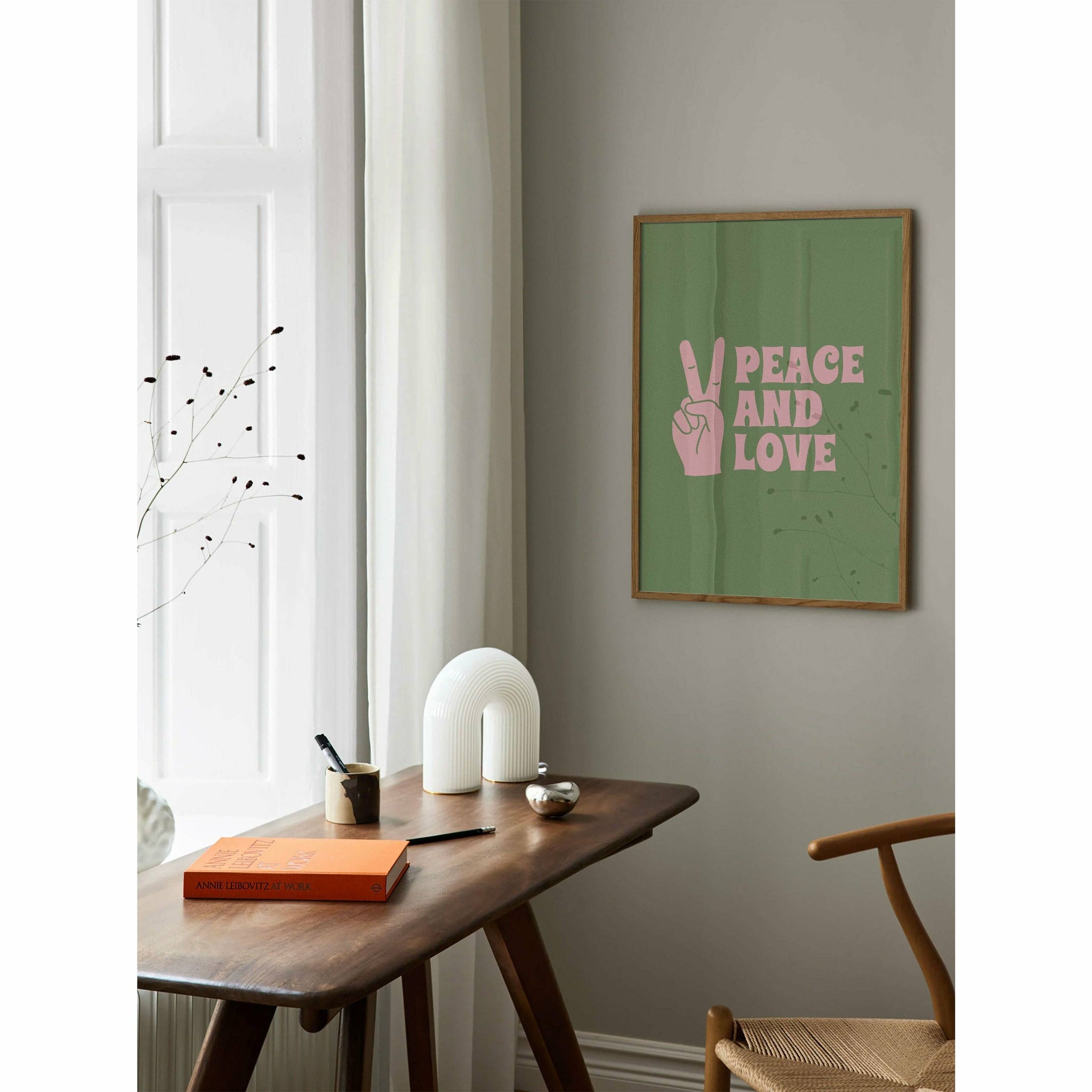 Peace and Love Green  Poster