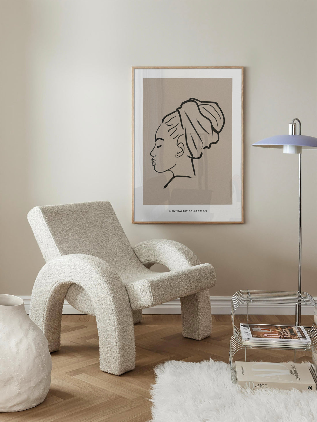 Minimalist Profile of a Woman Bedroom Poster