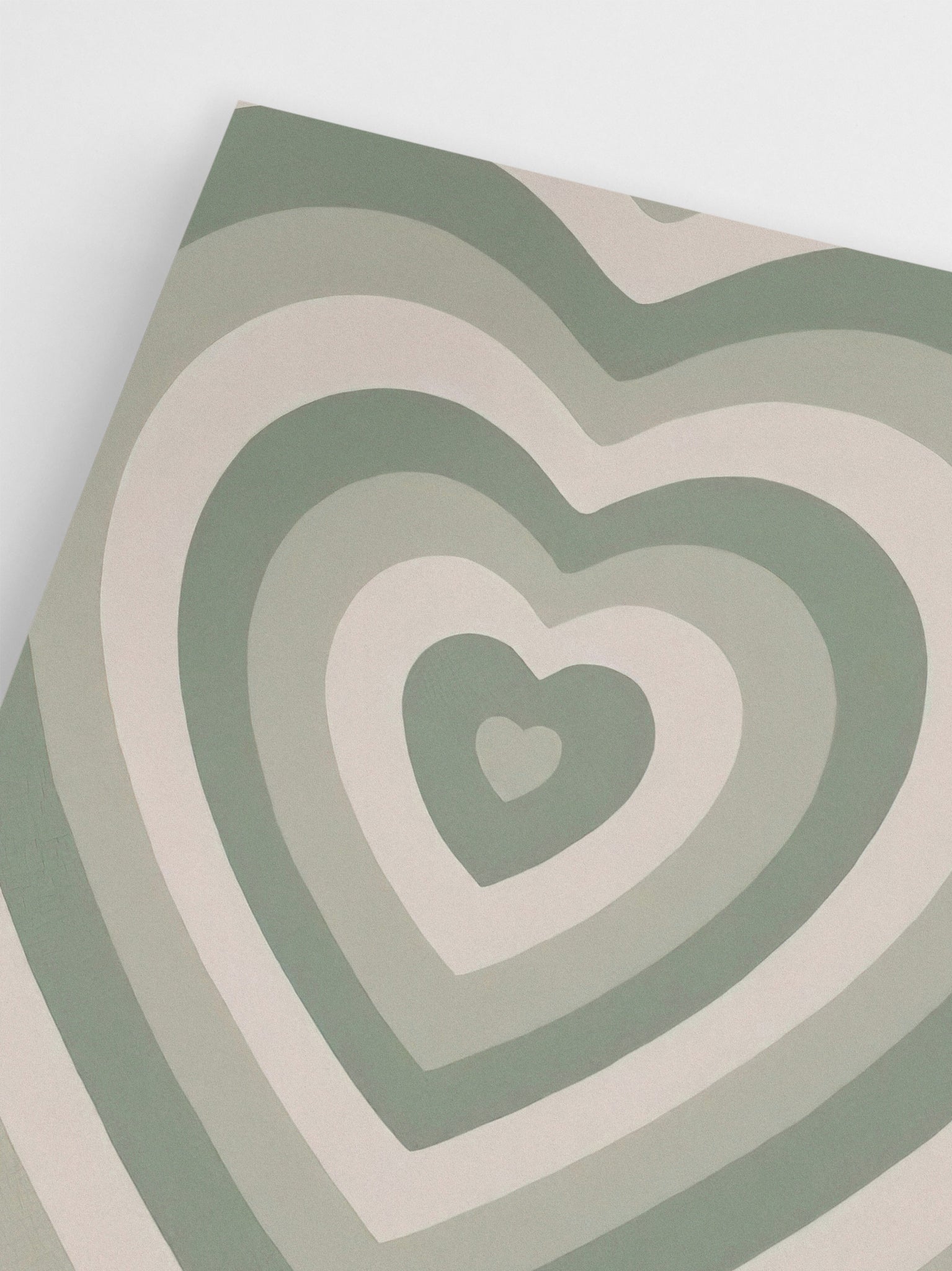 Repeating Green Hearts wall art