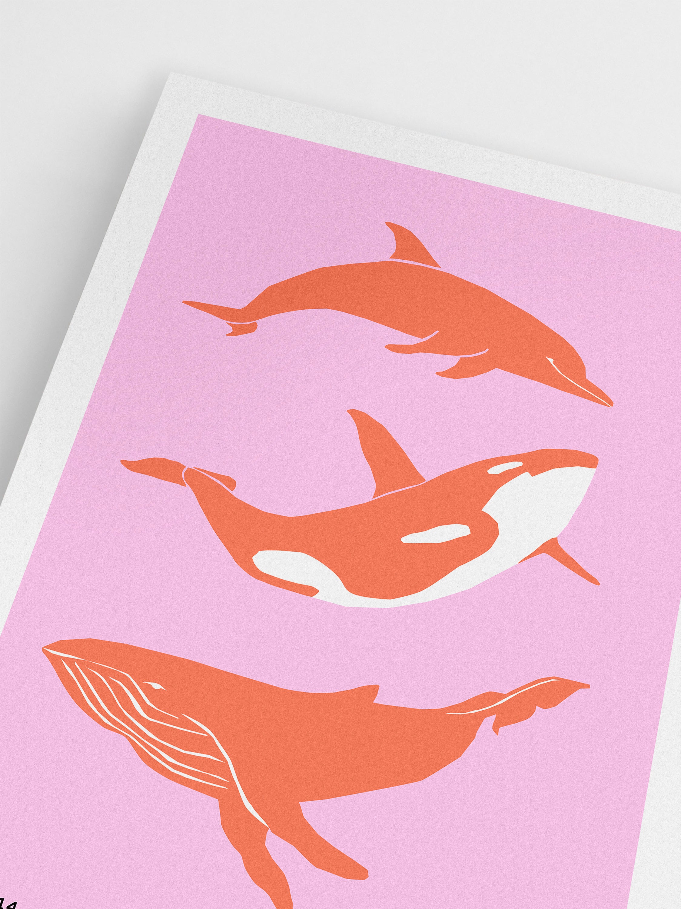Abstract Whales Poster
