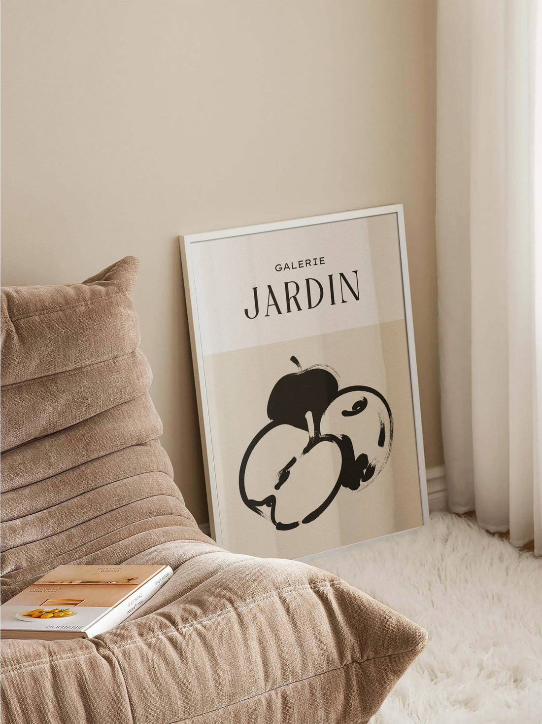 Apple Drawing Neutral Wall Art