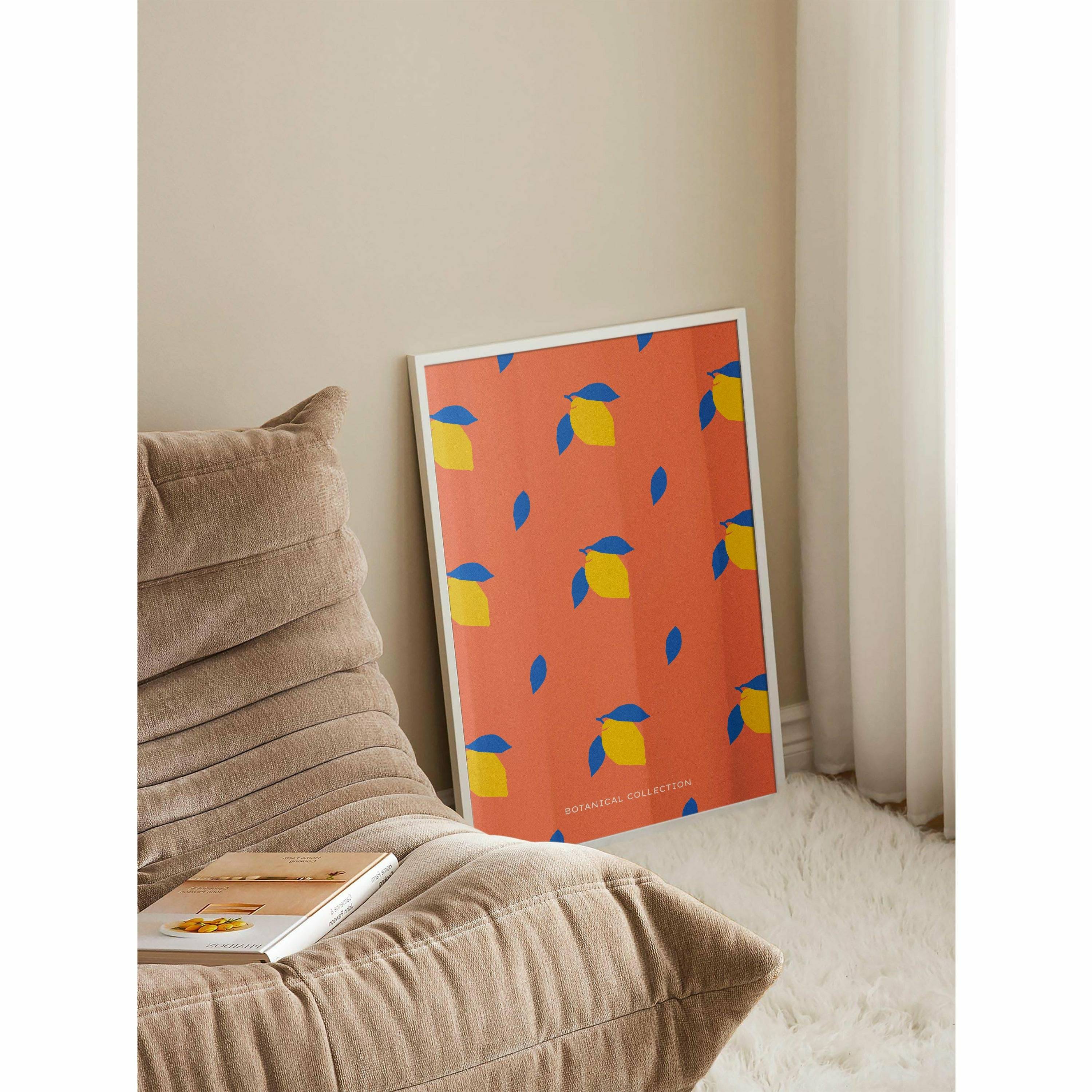 Lemon Pattern Digital Wall Poster