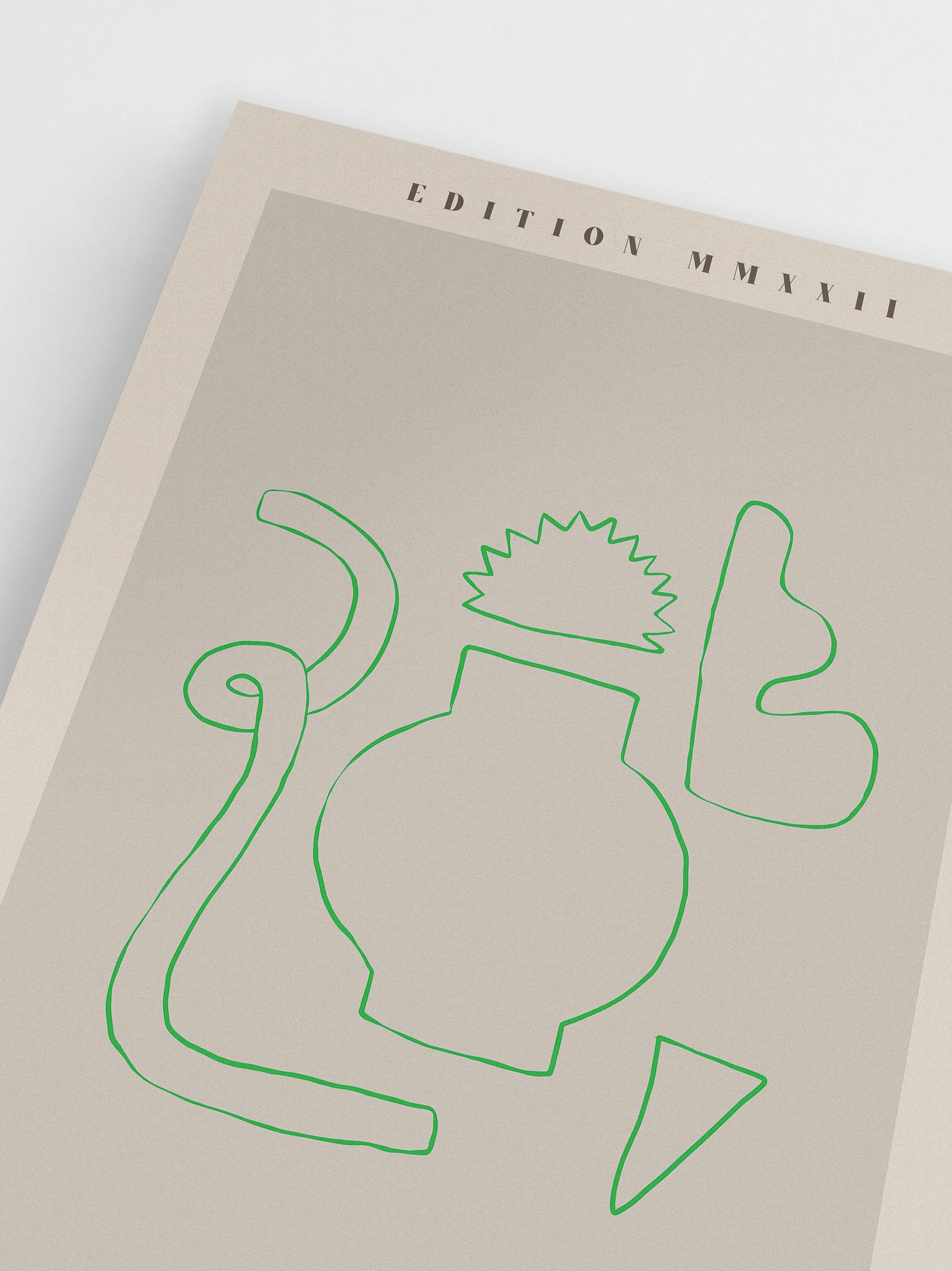 Abstract Green Line Art wall art
